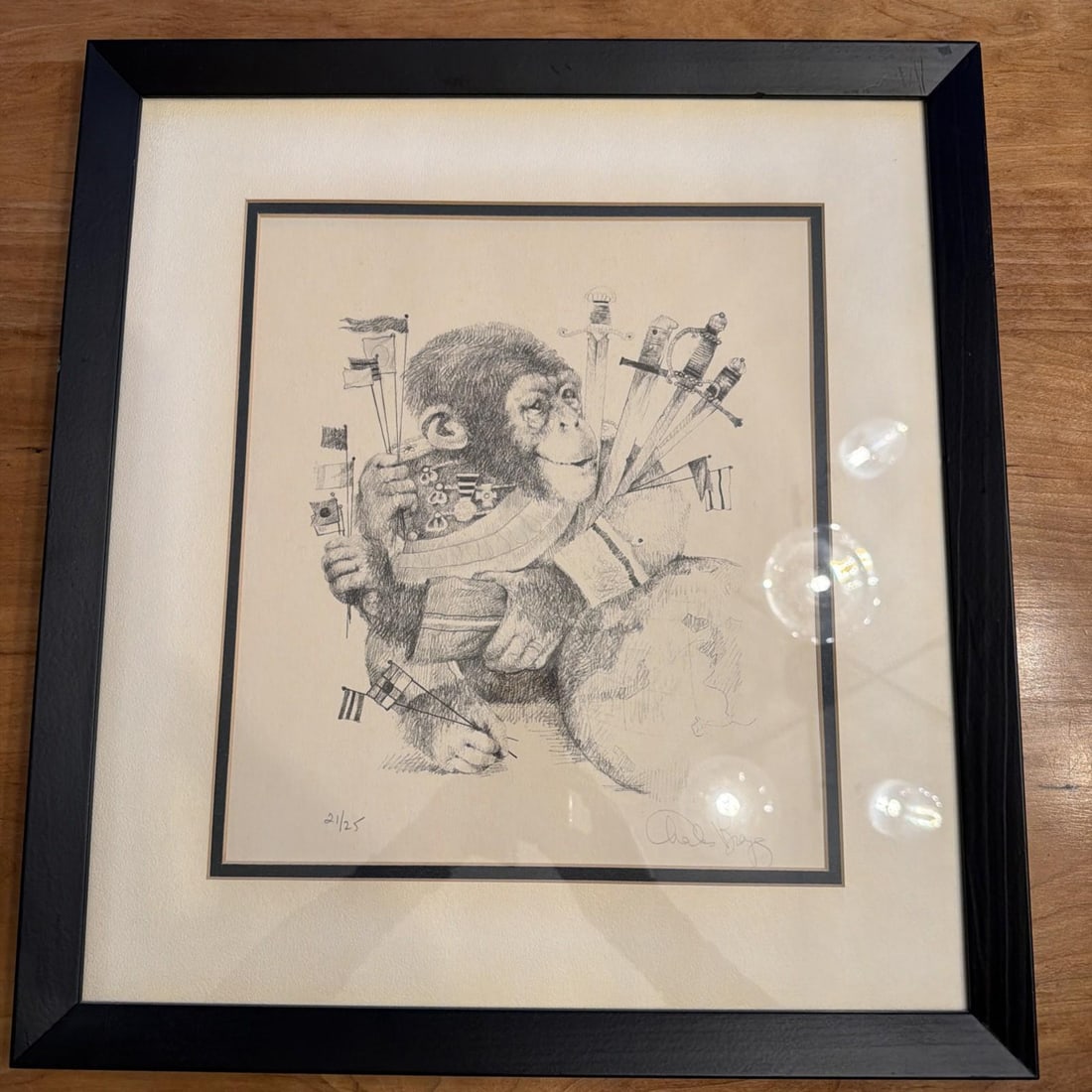 1970s Charles Bragg (1931-2017) the Monkey Artist Signed Limited Edition 21/25 - 2