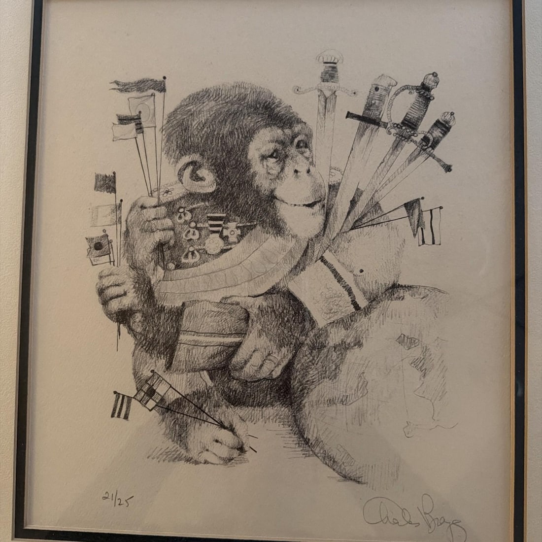 1970s Charles Bragg (1931-2017) the Monkey Artist Signed Limited Edition 21/25 - 3
