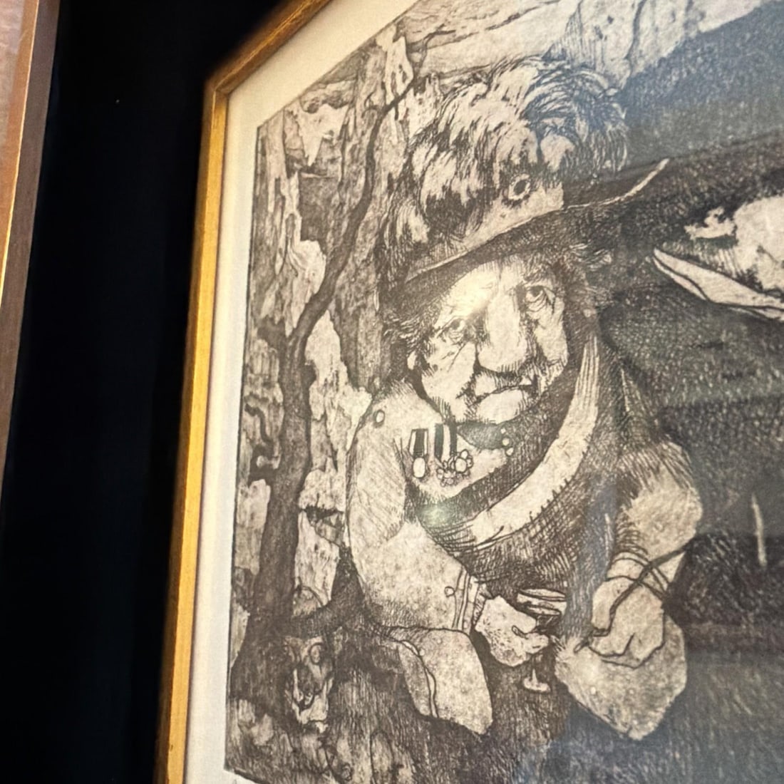 1970s Charles Bragg "Victory Party" Artist Proof Signed Etching Professionaly Framed - 10