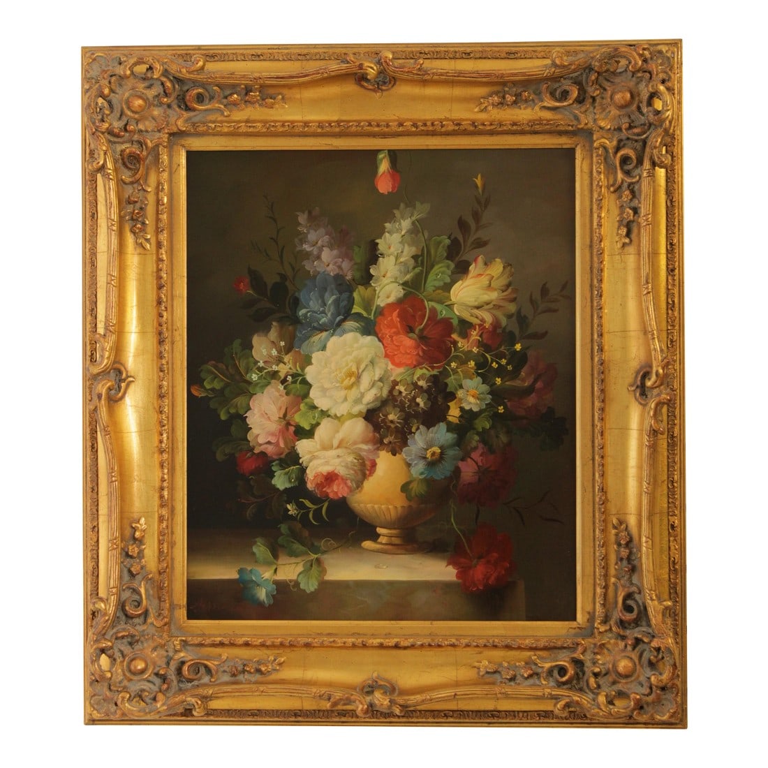 Artist Signed Framed Floral Still Life Oil Painting on Canvas (1 of 14)