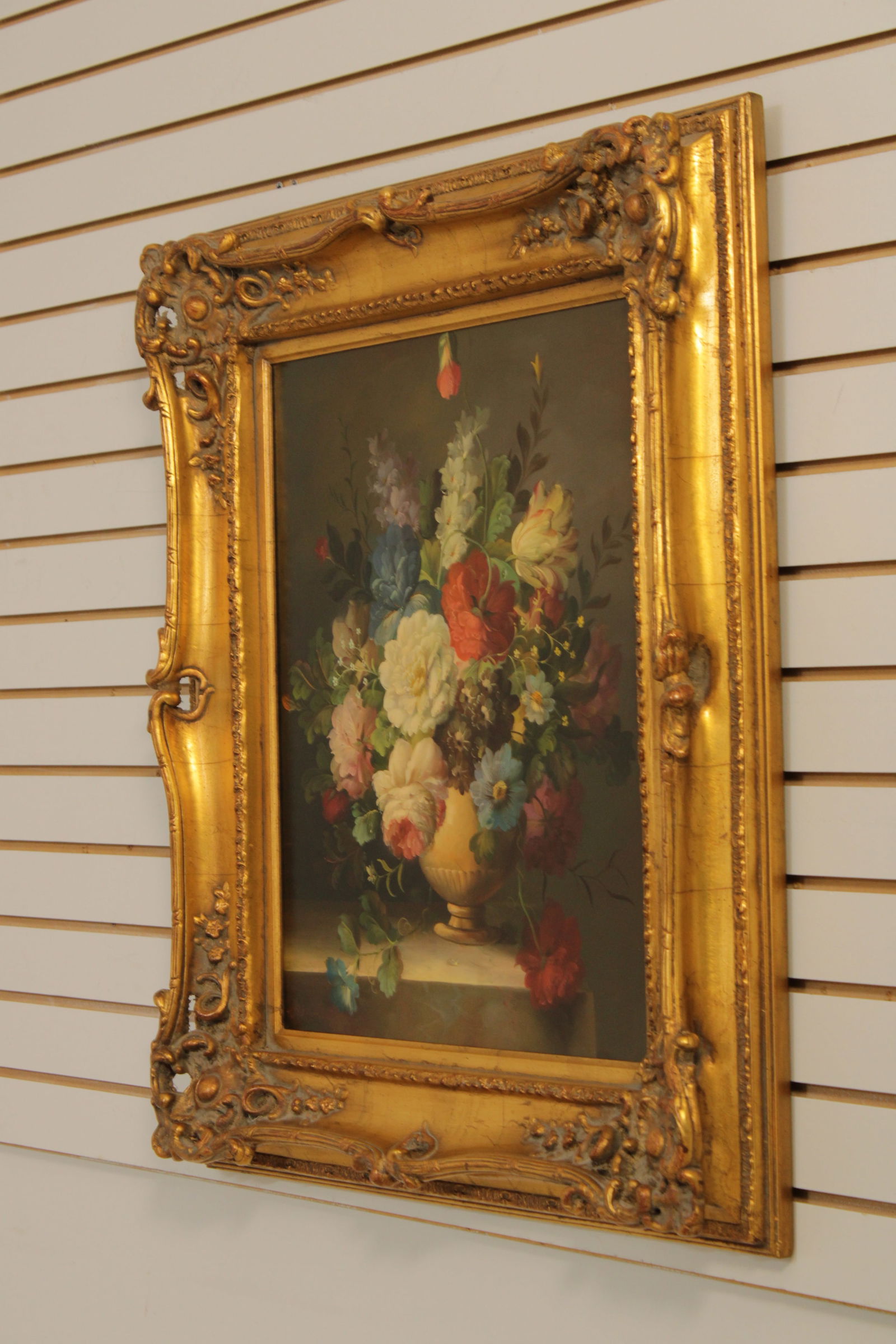 Artist Signed Framed Floral Still Life Oil Painting on Canvas - 2