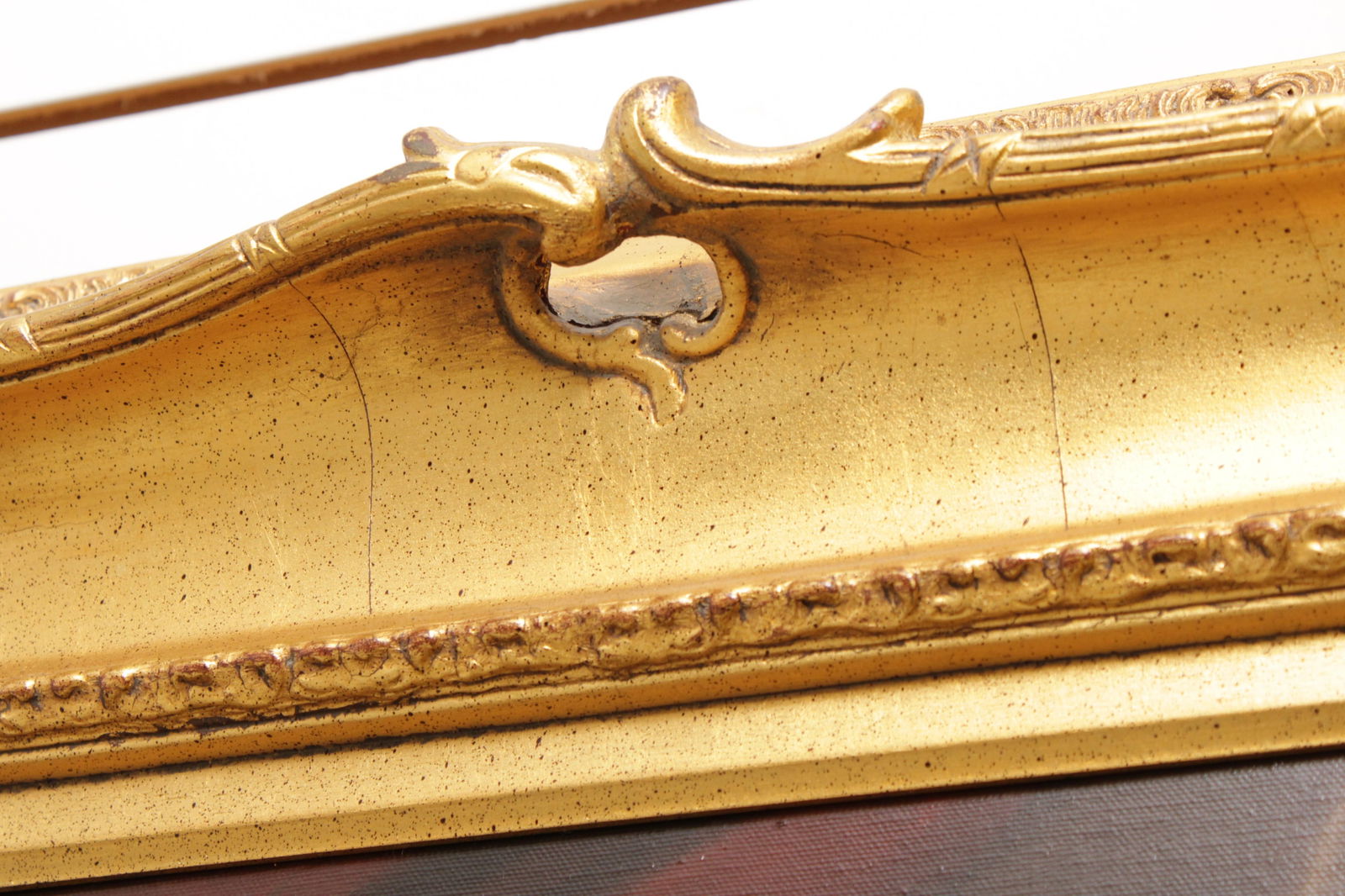 Artist Signed Portrait of Lady in Red Dress Painting on Canvas - 7