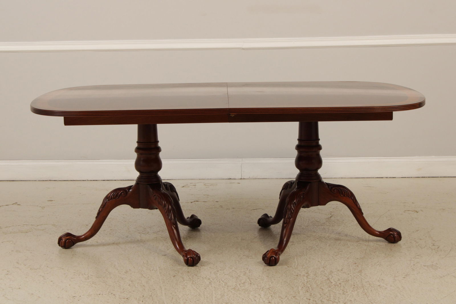 Ethan Allen Banded Mahogany Clawfoot Dining Room Table - 2