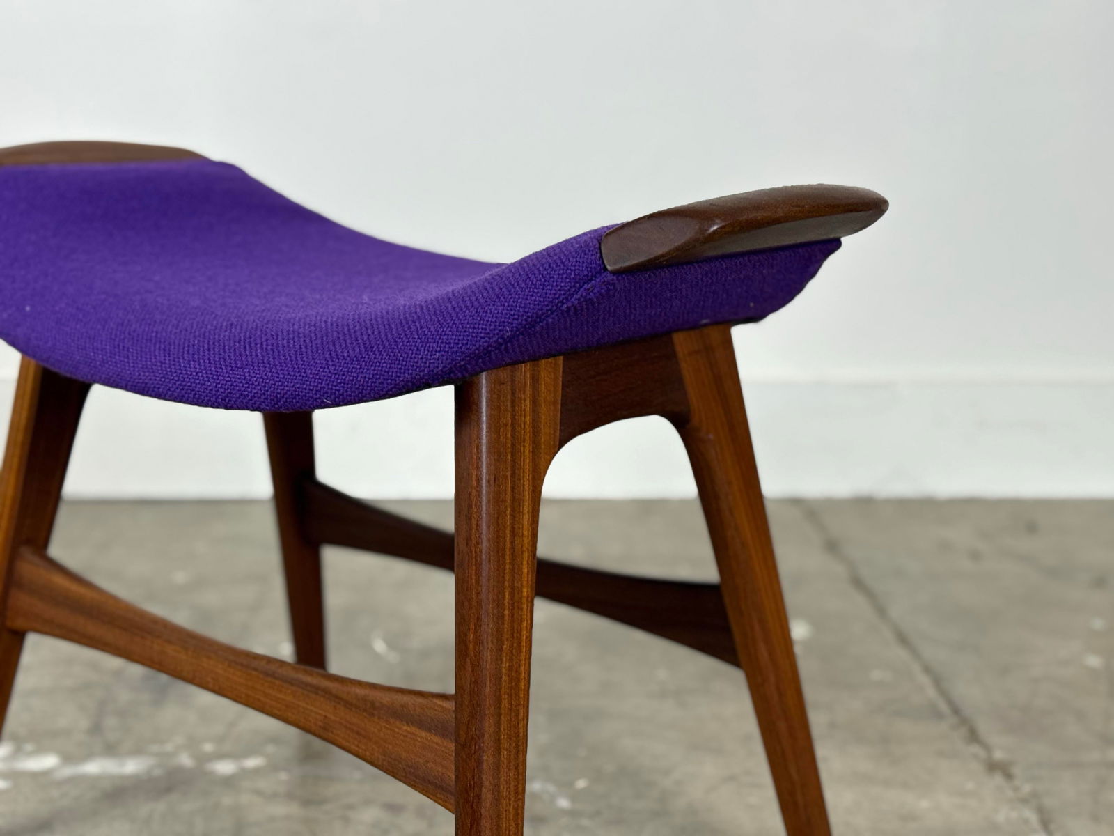 1960s Mid Century Modern Ottoman Foot Stool by Westnofa - Vintage Teak Footstool - 2