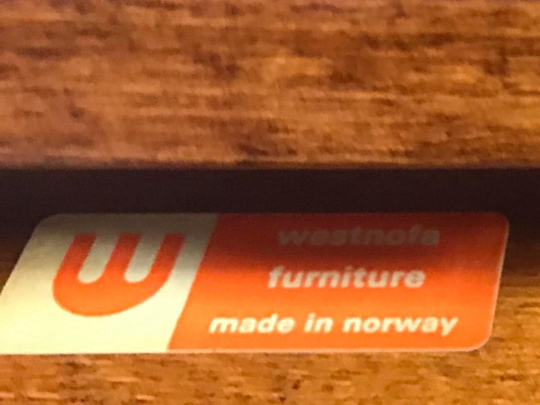 1960s Mid Century Modern Ottoman Foot Stool by Westnofa - Vintage Teak Footstool - 5