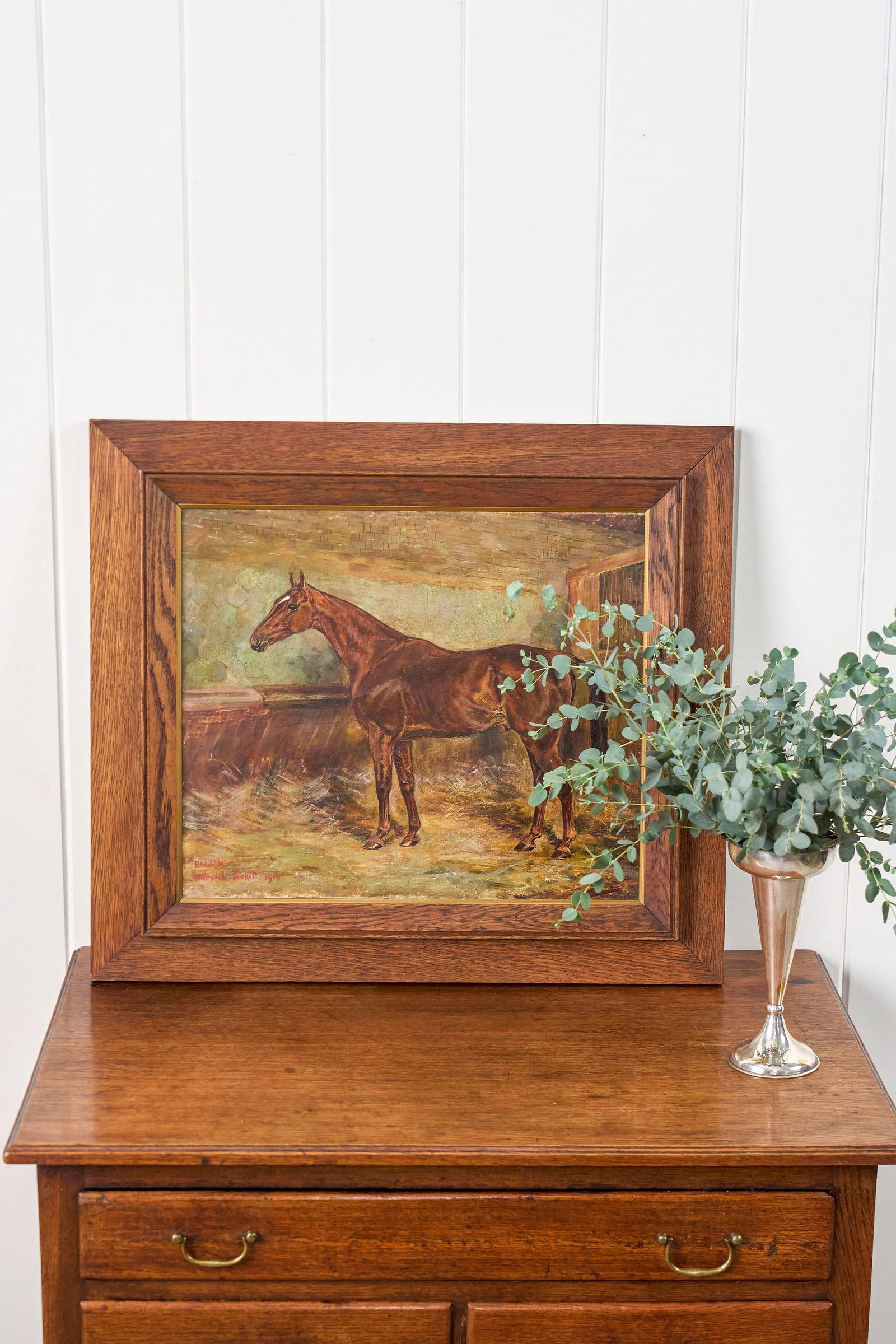 William Wasdell Trickett (1866–1939) "Balaam" 1913 Fine British Sporting Art Oil Painting - 2