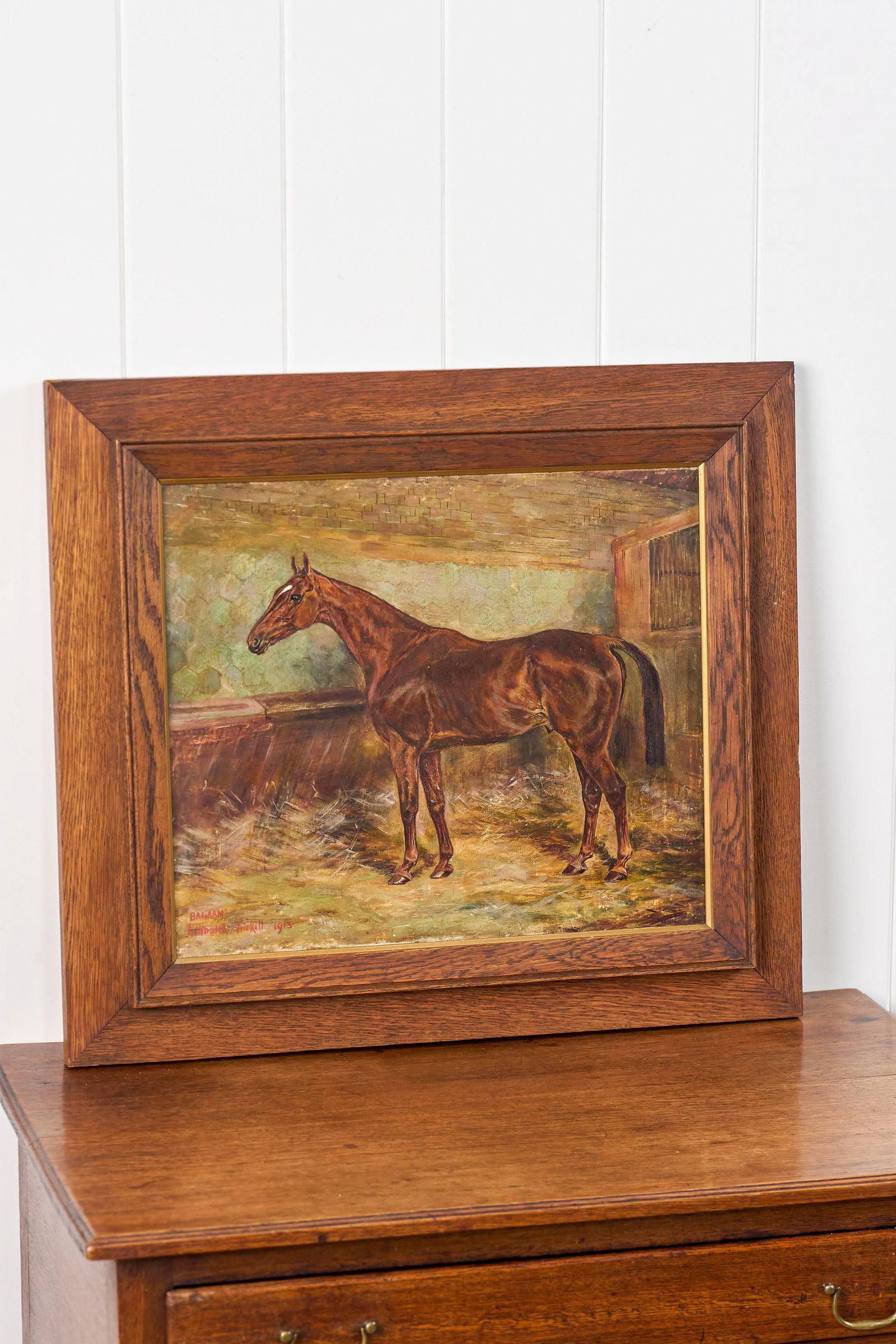 William Wasdell Trickett (1866–1939) "Balaam" 1913 Fine British Sporting Art Oil Painting - 3