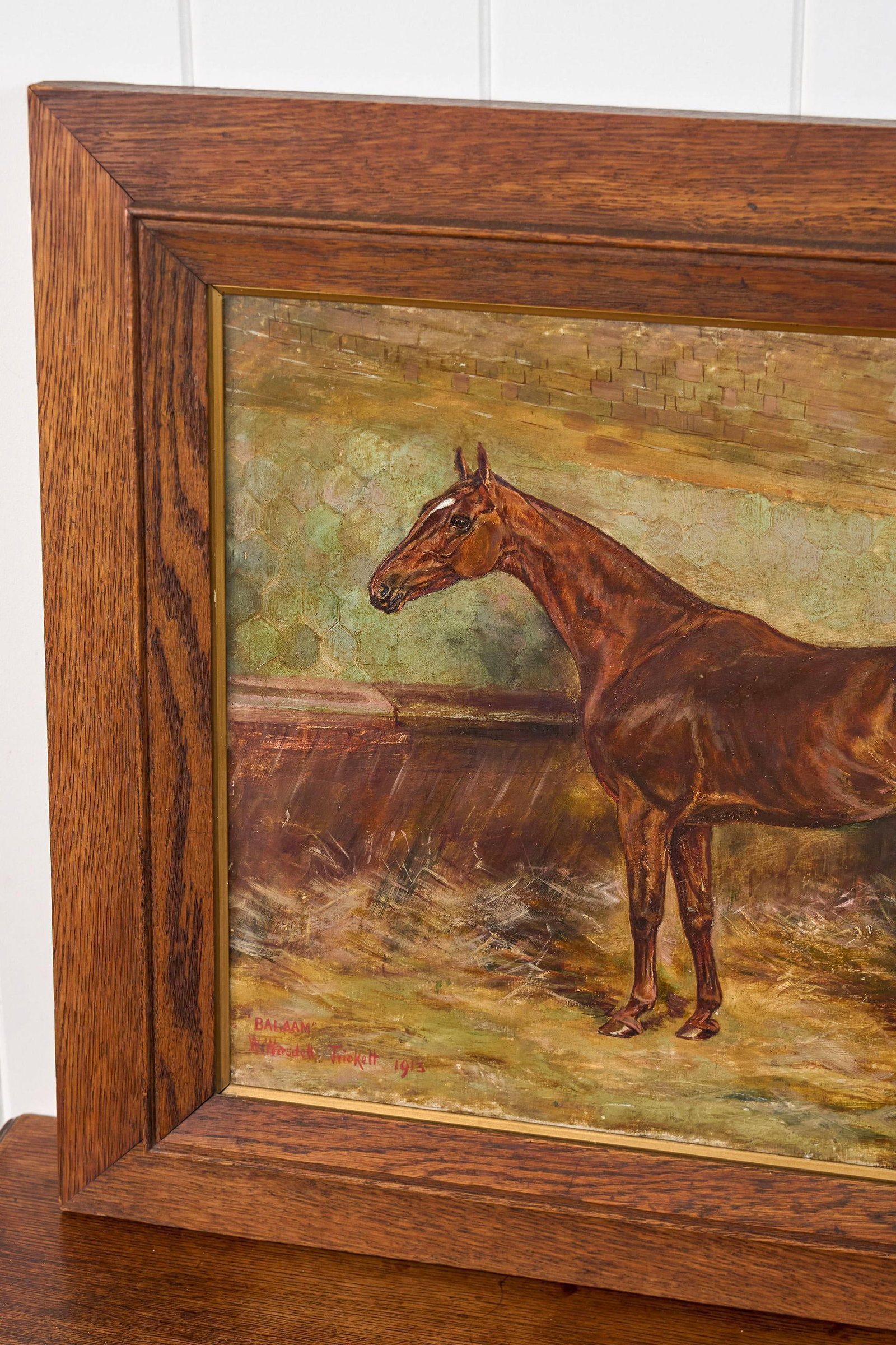 William Wasdell Trickett (1866–1939) "Balaam" 1913 Fine British Sporting Art Oil Painting - 6