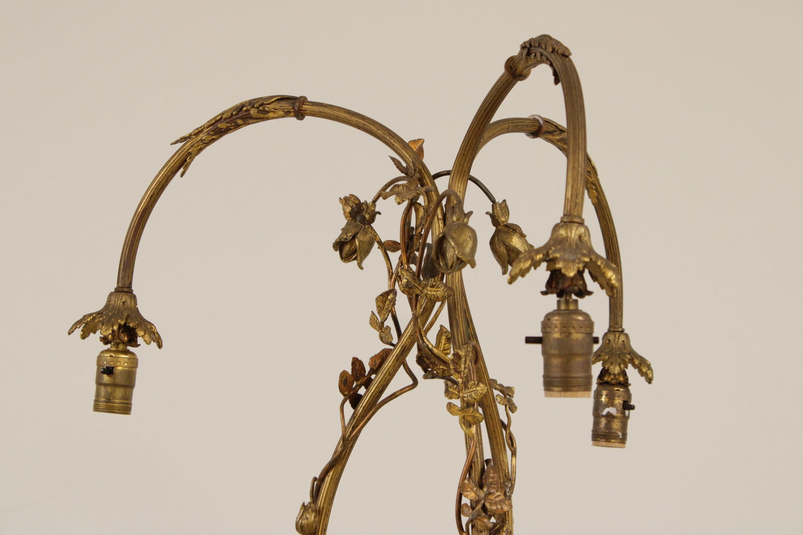 Vintage Bronze Art Nouveau Floor Lamp - 2