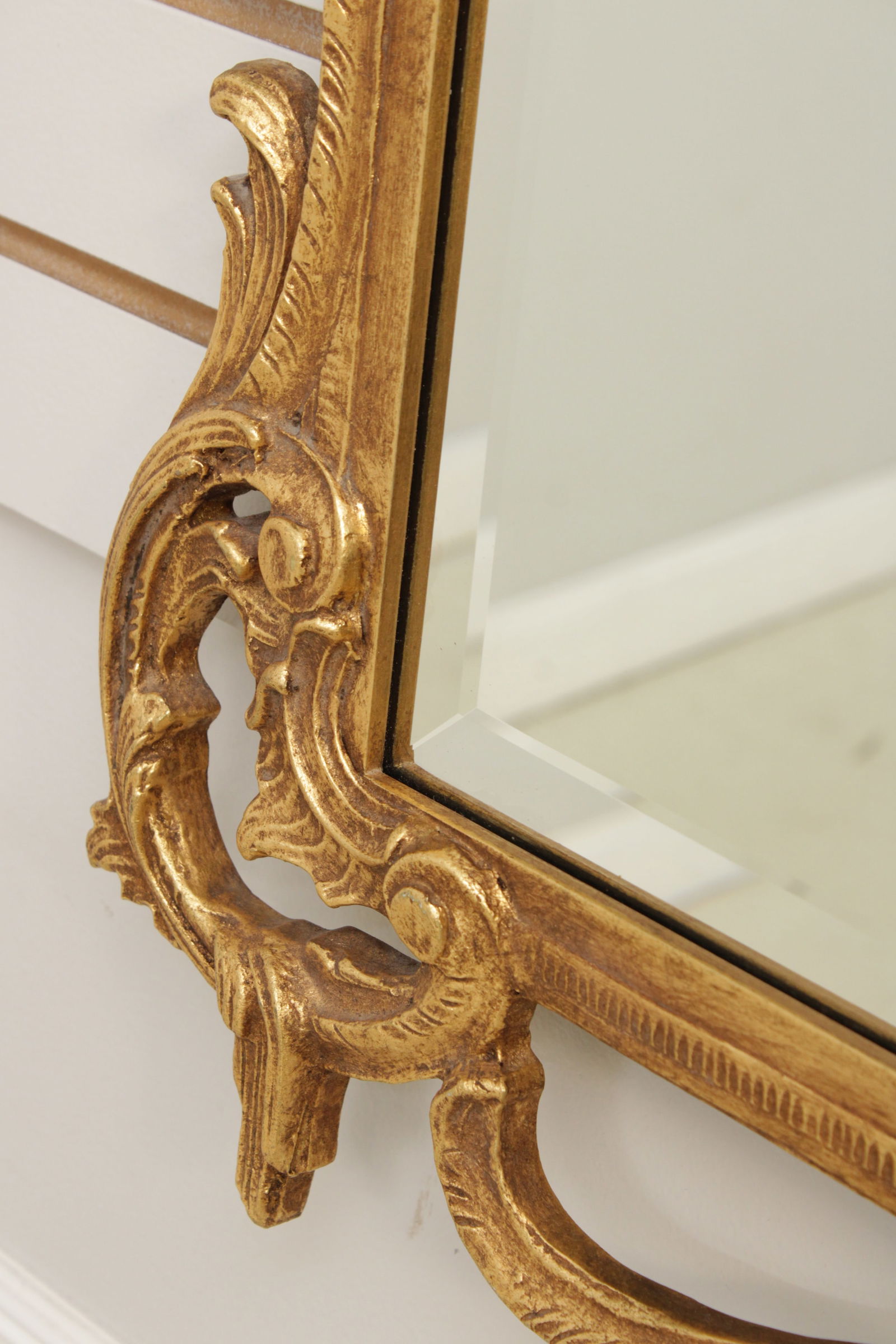 Friedman Brothers Ornate Gold Finish Frame Mirror - 10
