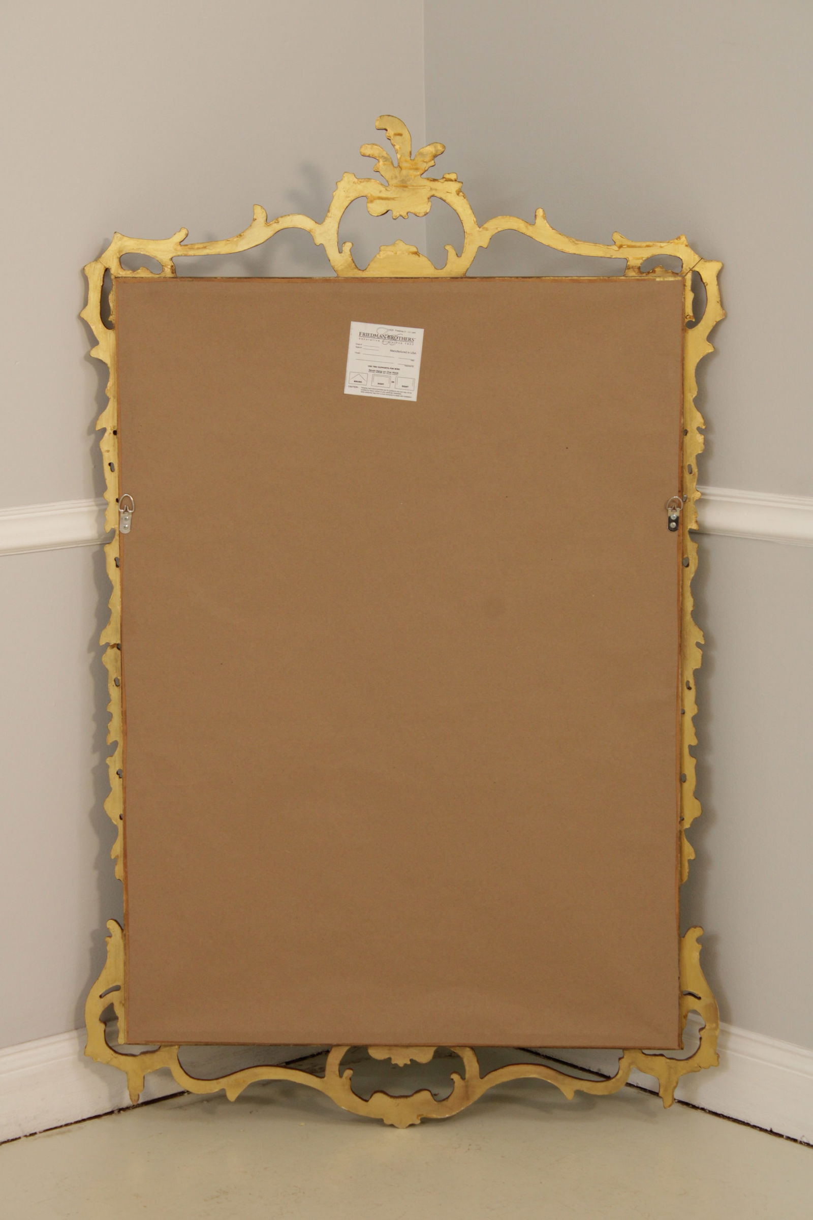 Friedman Brothers Ornate Gold Finish Frame Mirror - 12