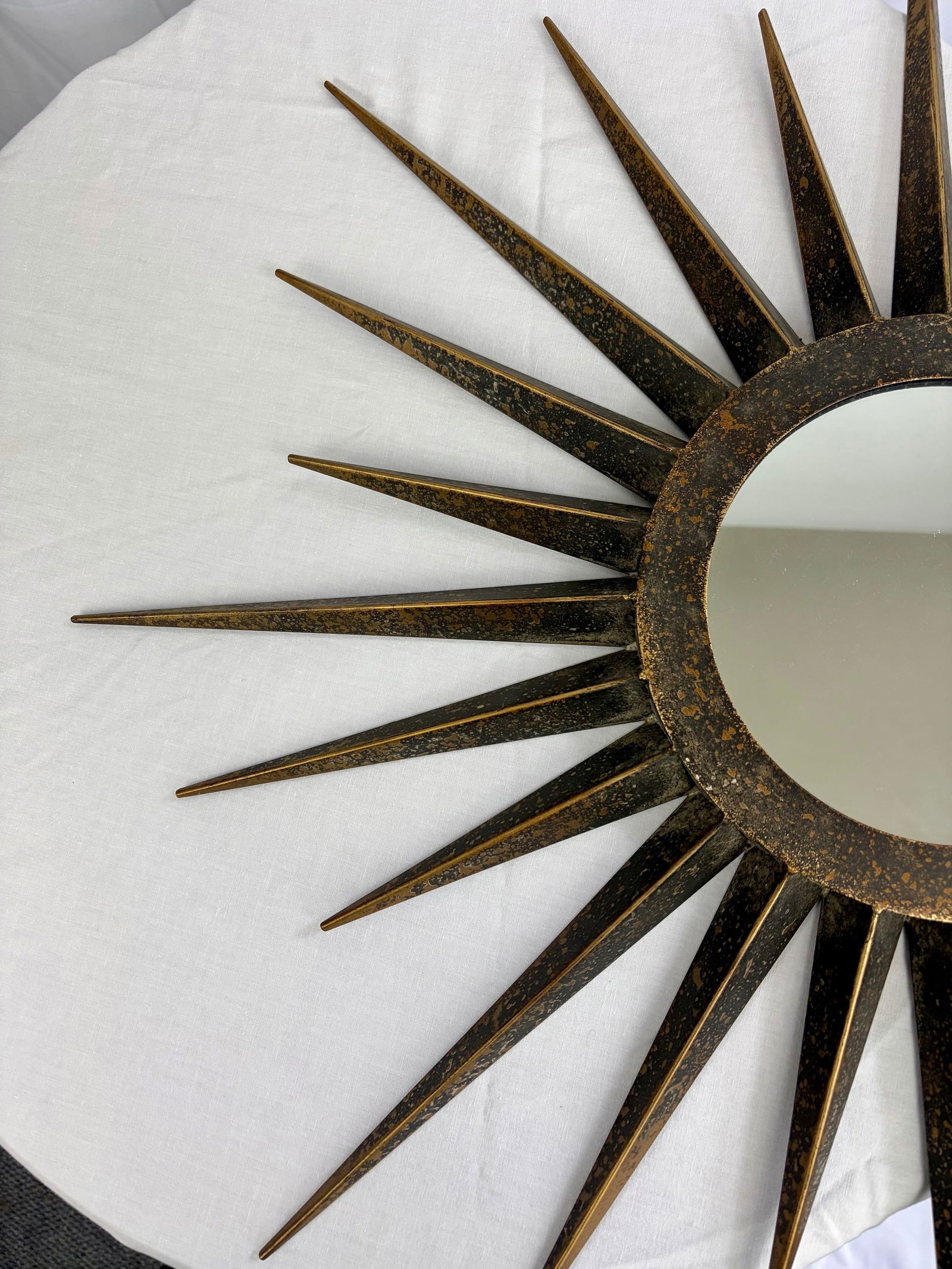 Mid 20th Century Modern Metal Starburst Wall Mirror - 7