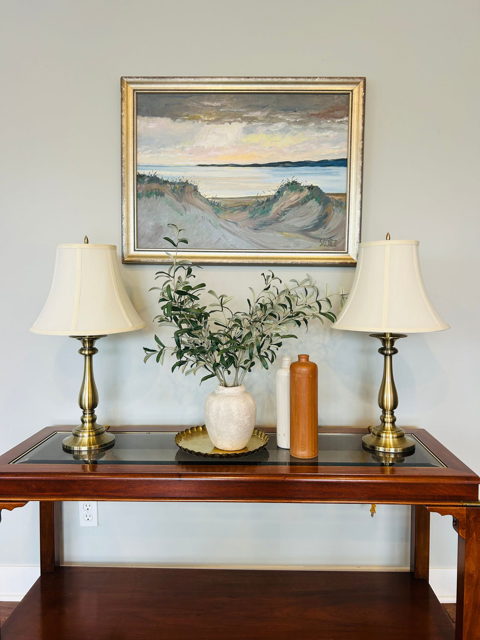 Vintage Stiffel Brass Table Lamps With Original Shades – Classic Baluster Form Traditional - 10