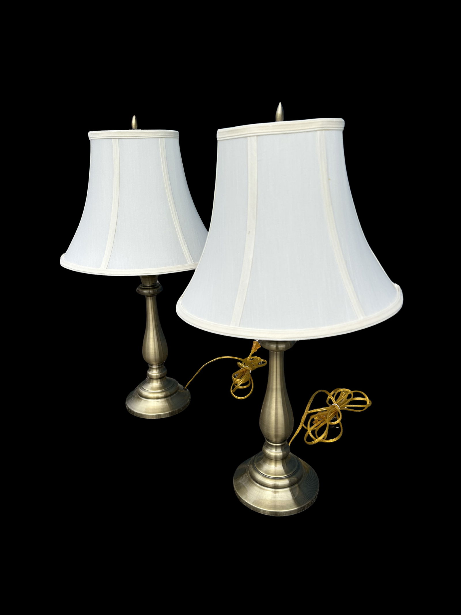 Vintage Stiffel Brass Table Lamps With Original Shades – Classic Baluster Form Traditional - 6