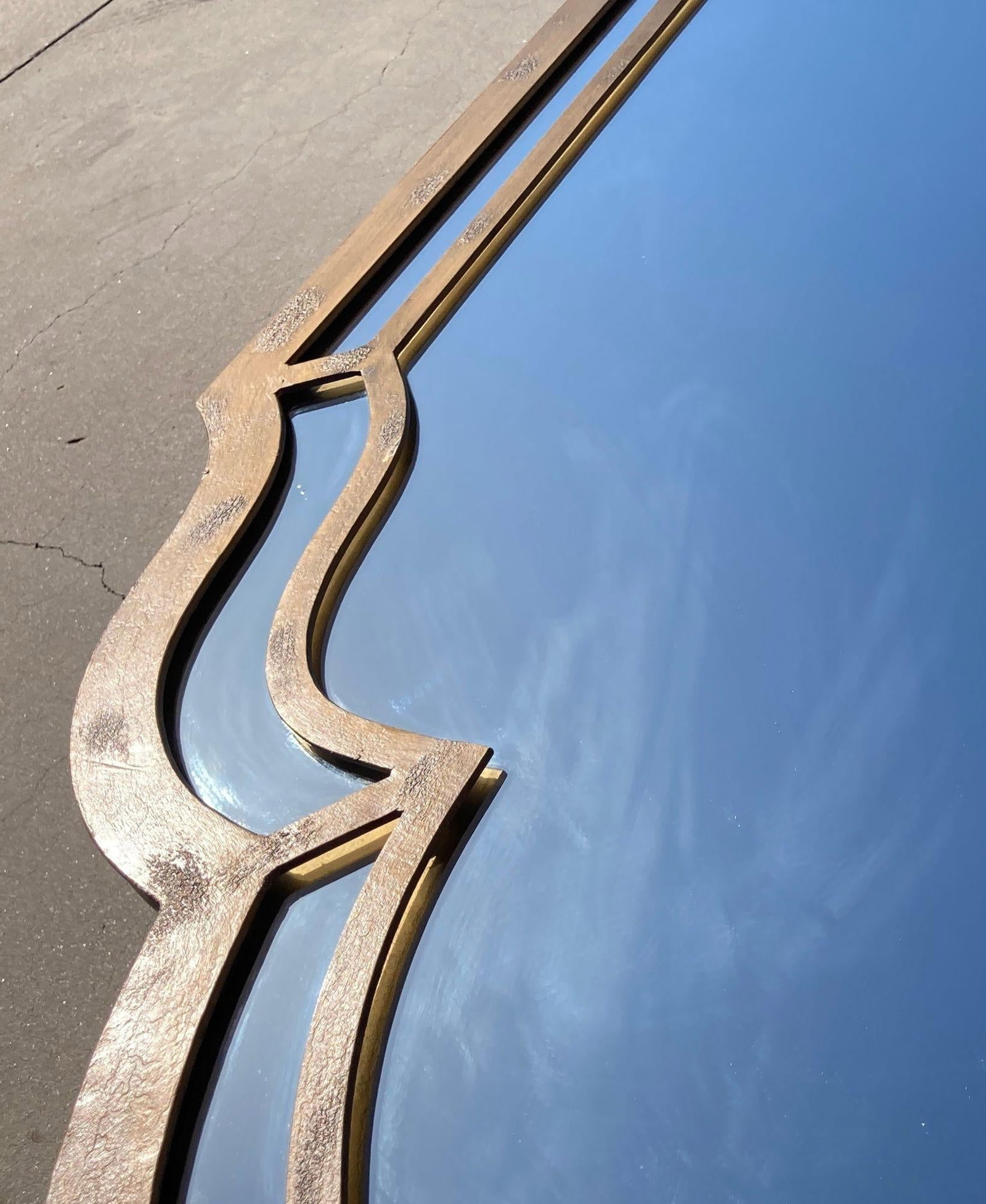 Large Forged Bronze Iron Arched Mirror 6ft 8 Spanish Moorish Colonial Style - 15