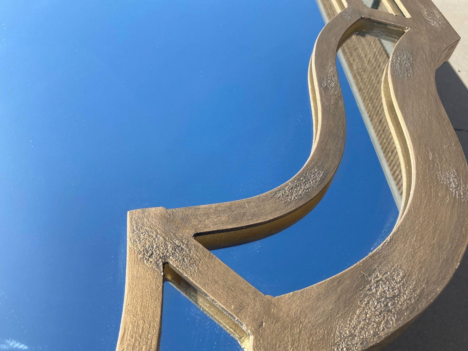 Large Forged Bronze Iron Arched Mirror 6ft 8 Spanish Moorish Colonial Style - 17