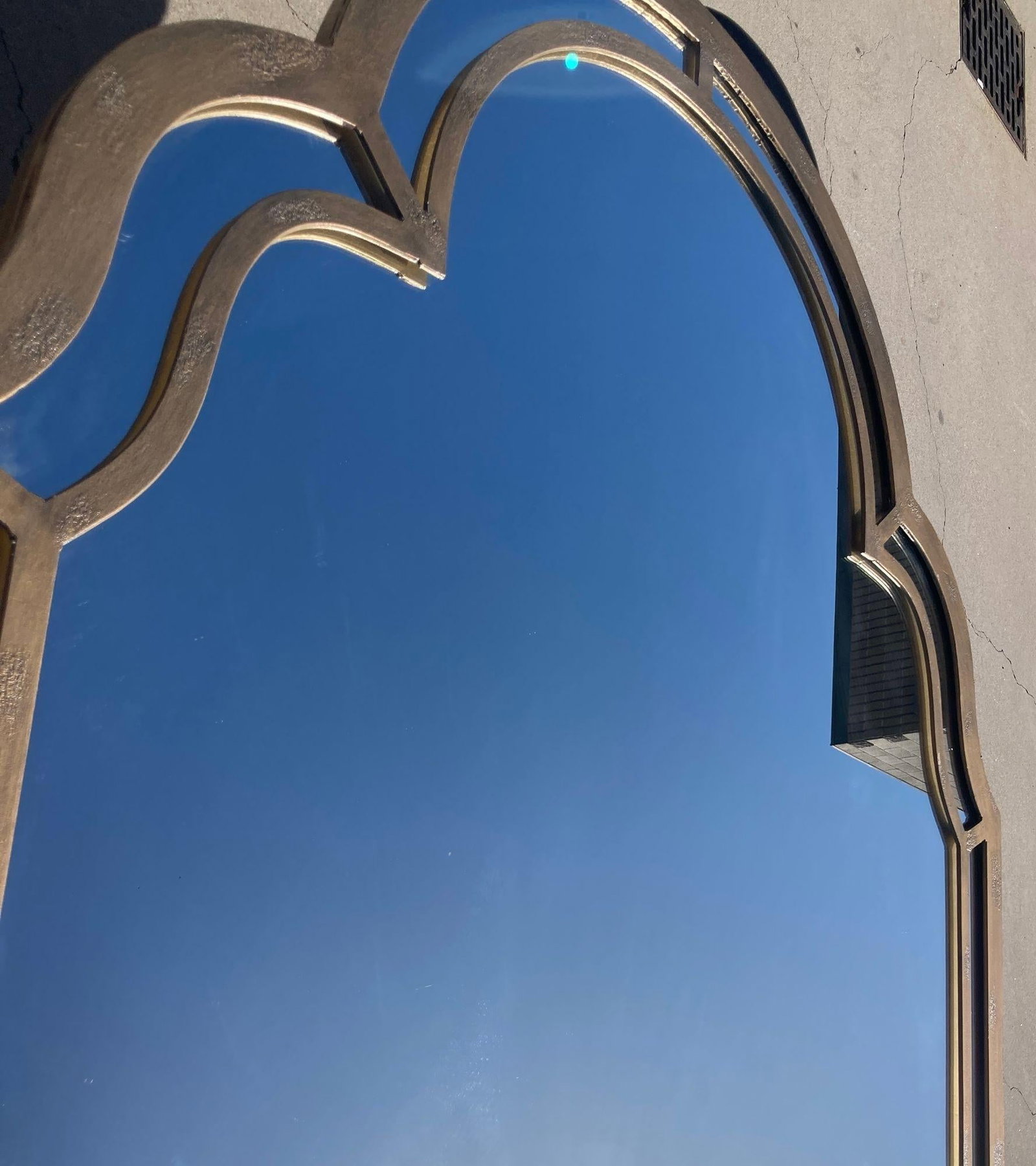 Large Forged Bronze Iron Arched Mirror 6ft 8 Spanish Moorish Colonial Style - 4