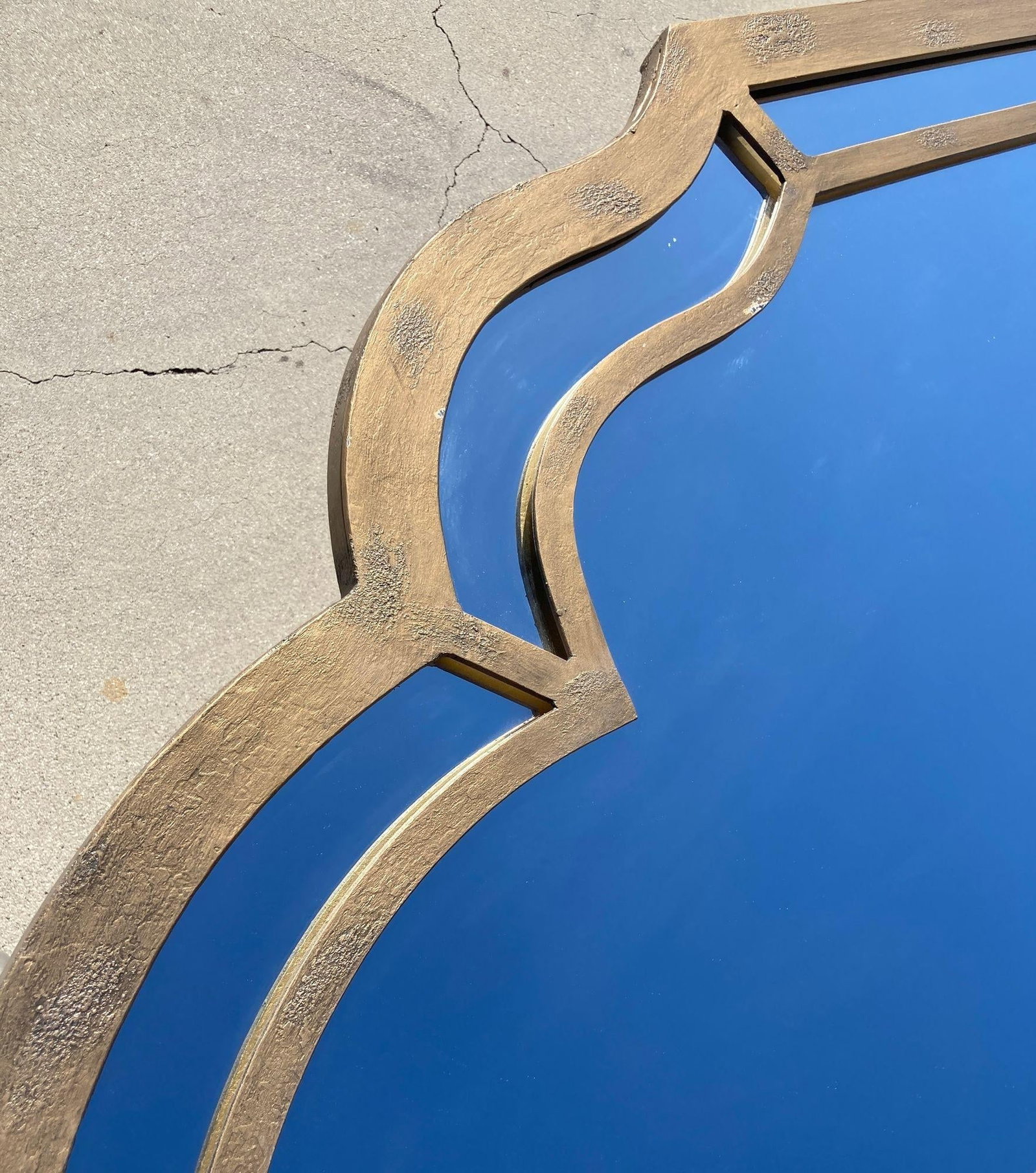 Large Forged Bronze Iron Arched Mirror 6ft 8 Spanish Moorish Colonial Style - 6