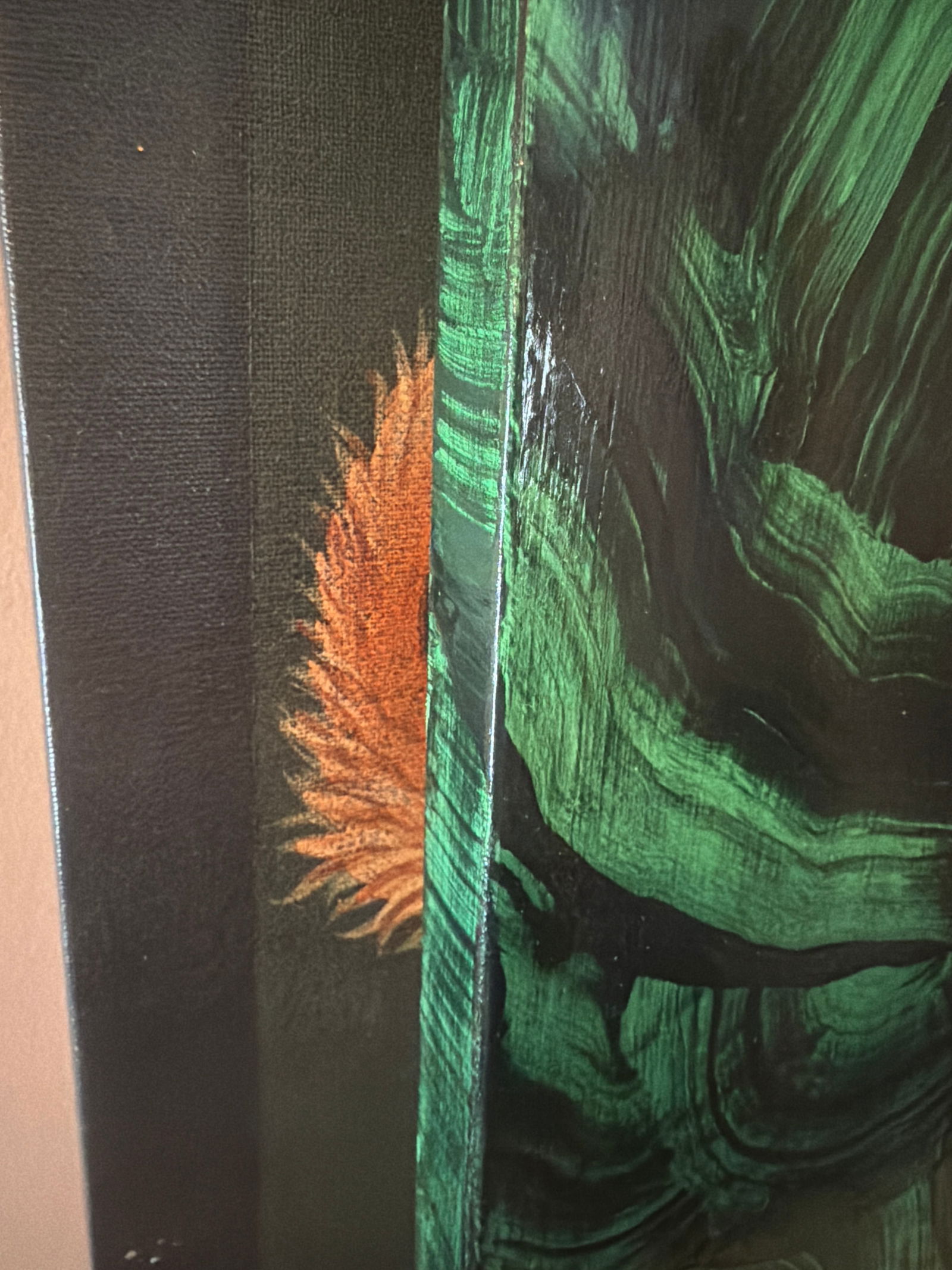 Irwin and Lane Faux Malachite Green Wall or Hall Mirror - 7