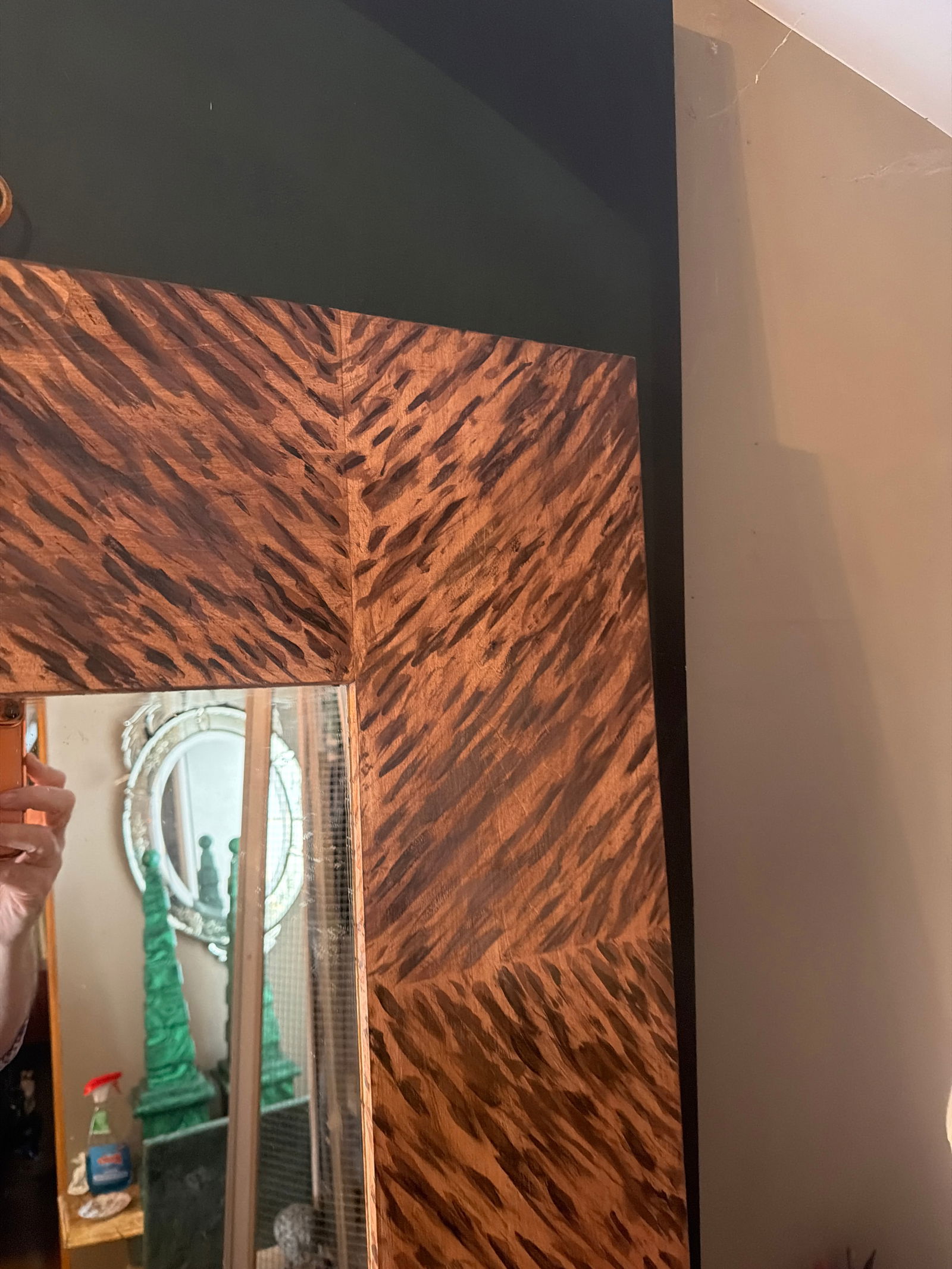 Irwin and Lane Hand Made and Hand Painted Faux Tortoiseshell Modern Mirror - 6