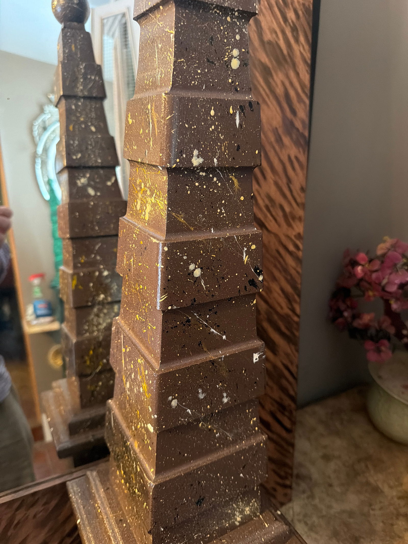 A Pair of Irwin and Lane Faux Porphyr Reticulated Obelisks - 7