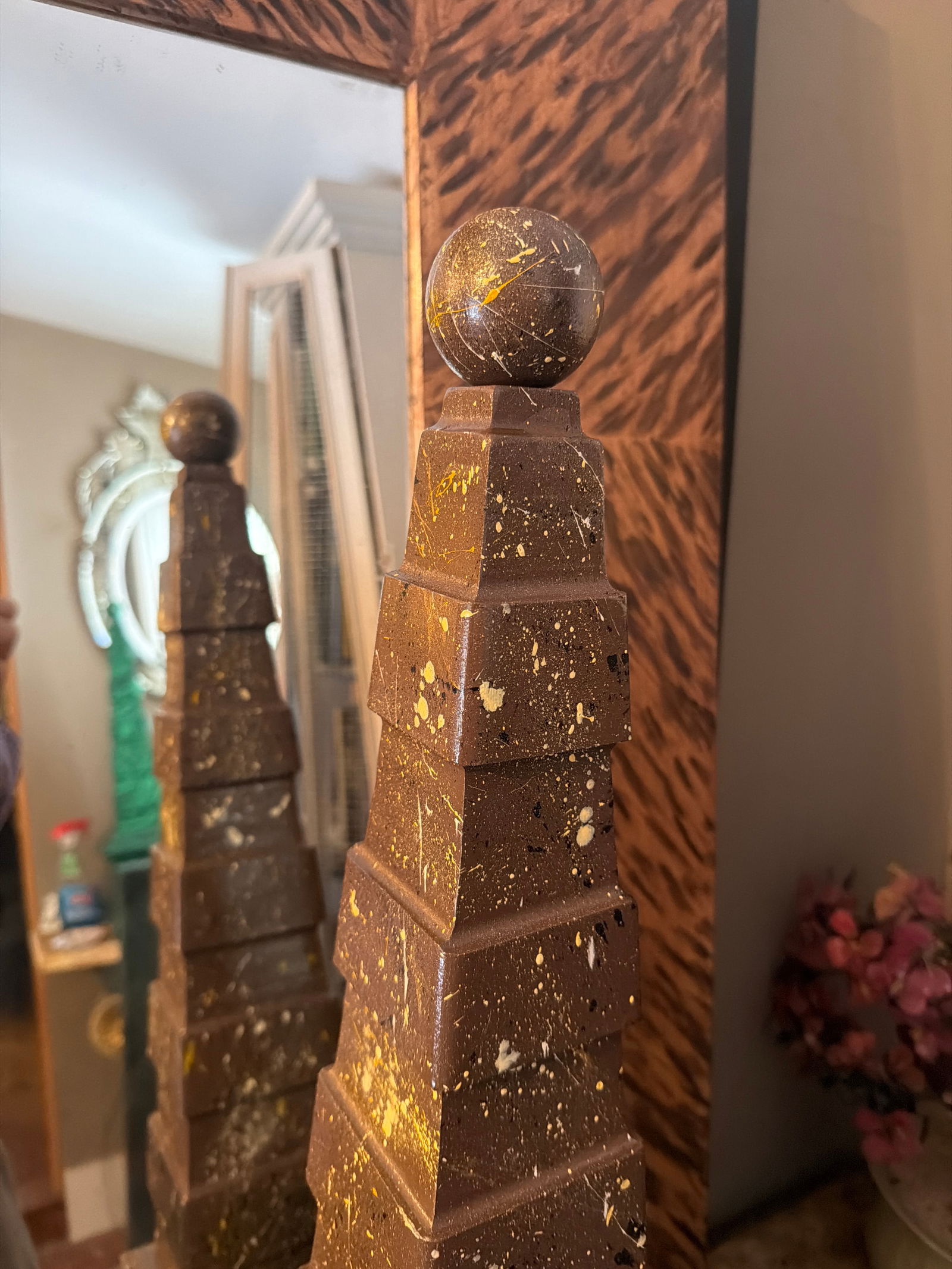 A Pair of Irwin and Lane Faux Porphyr Reticulated Obelisks - 9