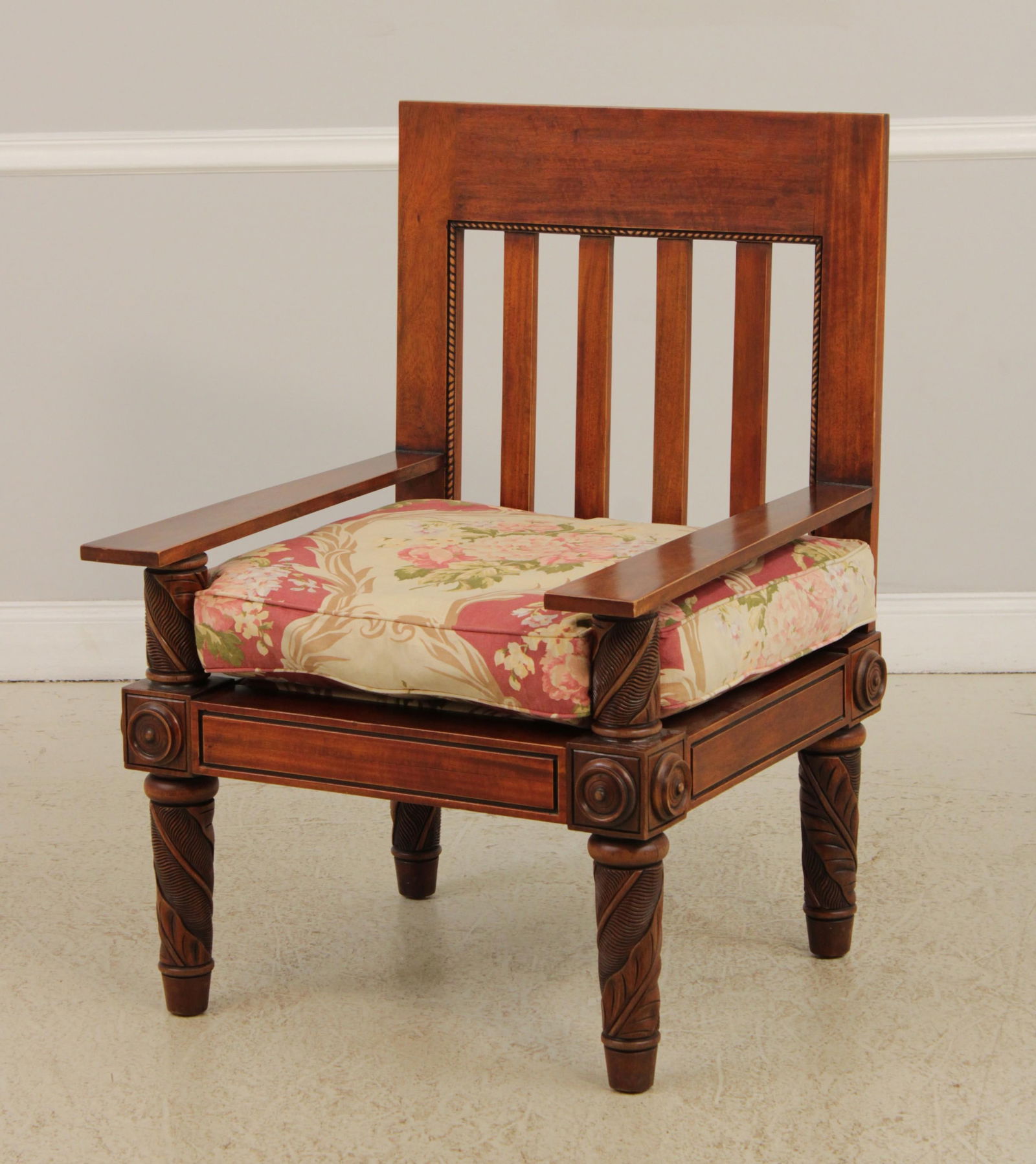 Ralph Lauren Caribbean Style Carved Mahogany Armchair - 2