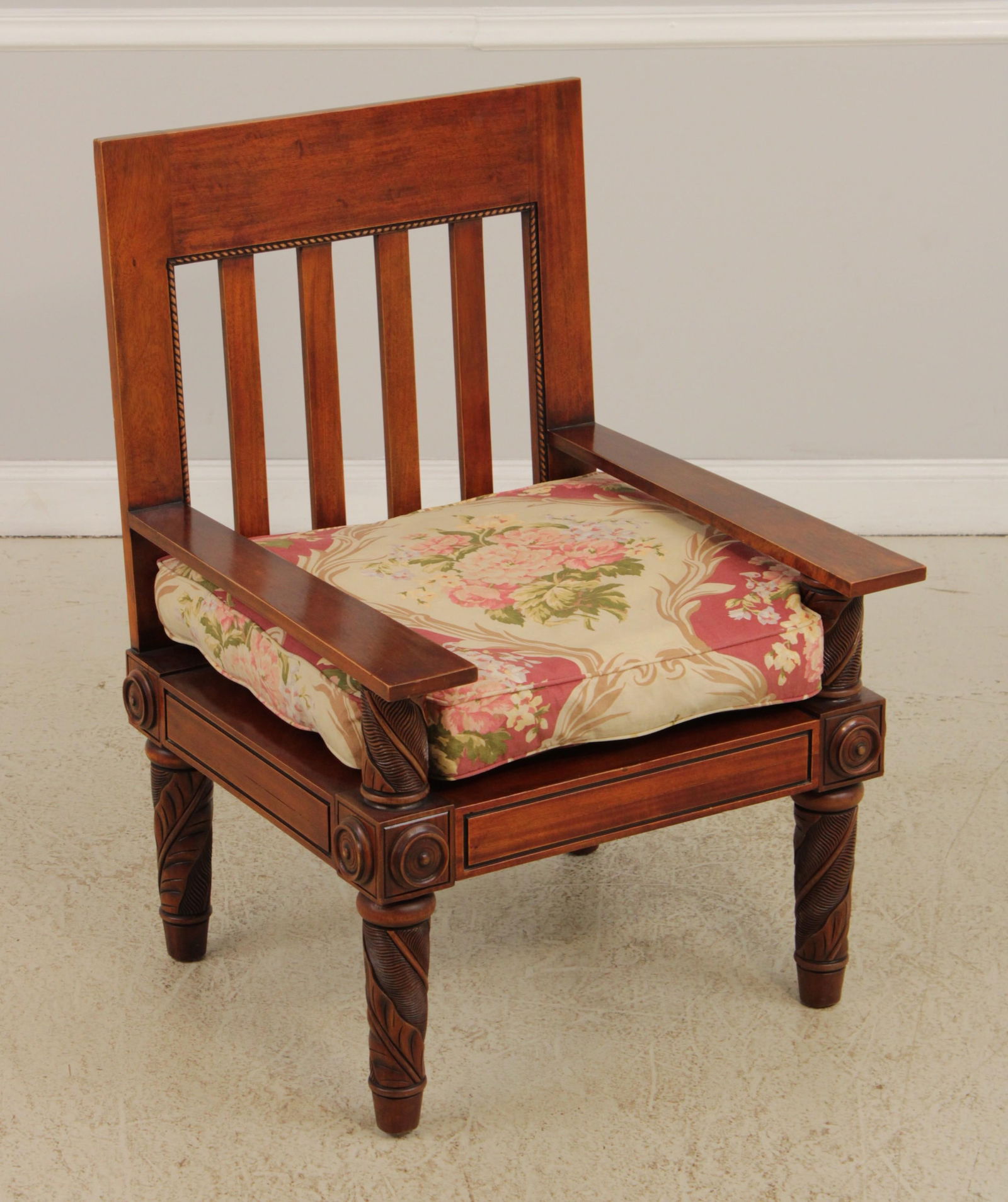 Ralph Lauren Caribbean Style Carved Mahogany Armchair - 3