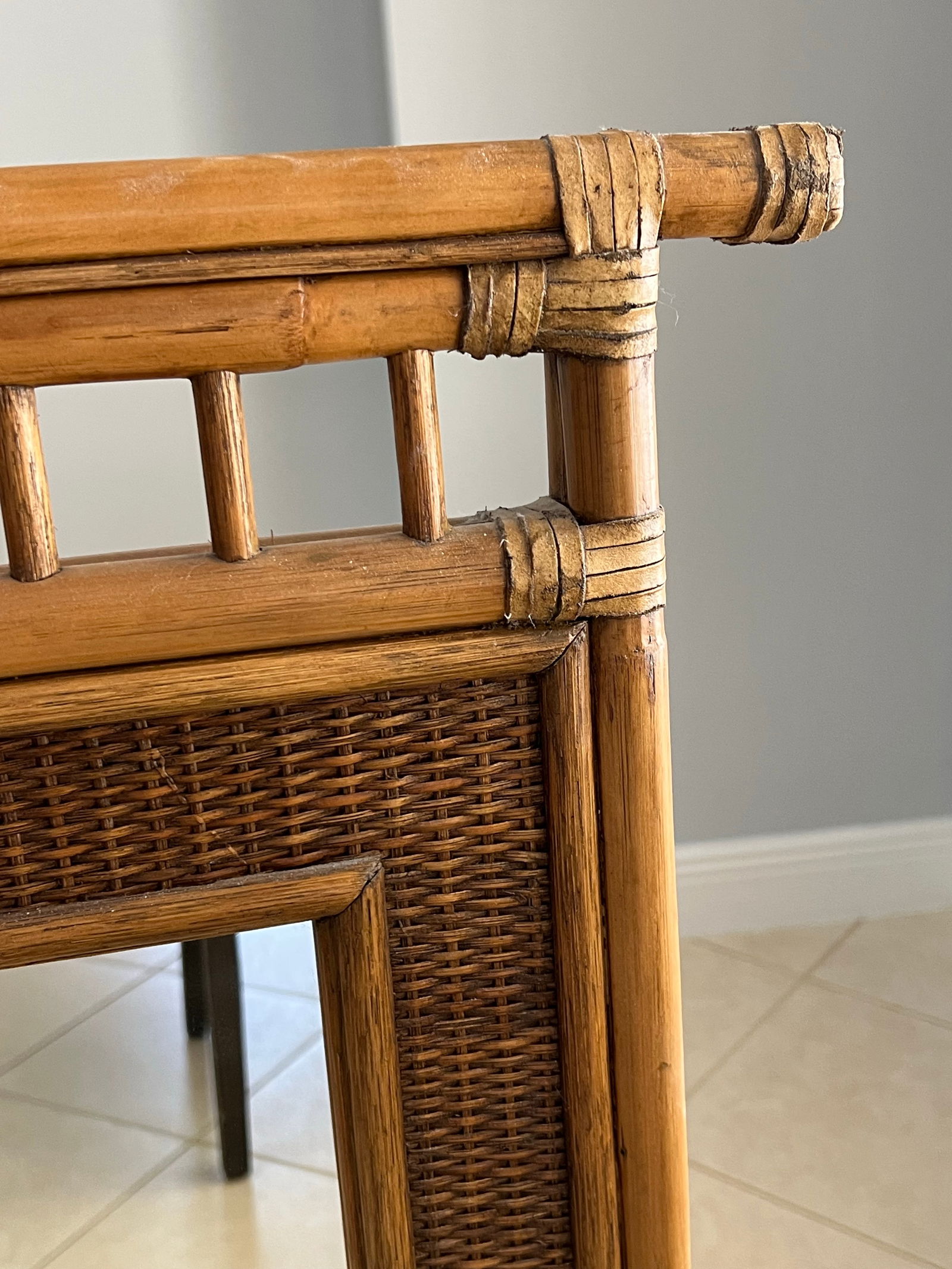 Mid 20th Century Large Coastal Bamboo Mirror - 3