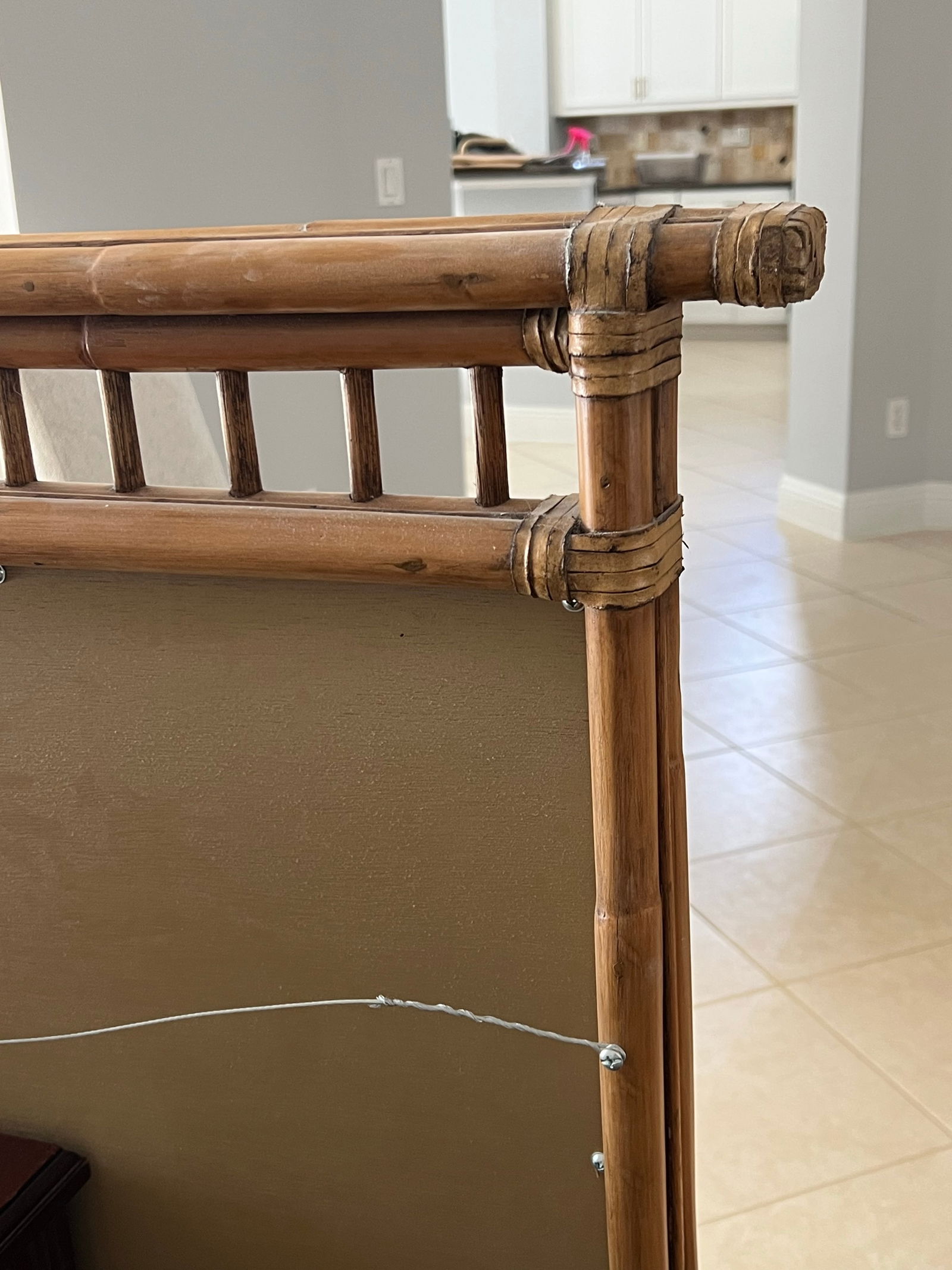 Mid 20th Century Large Coastal Bamboo Mirror - 4