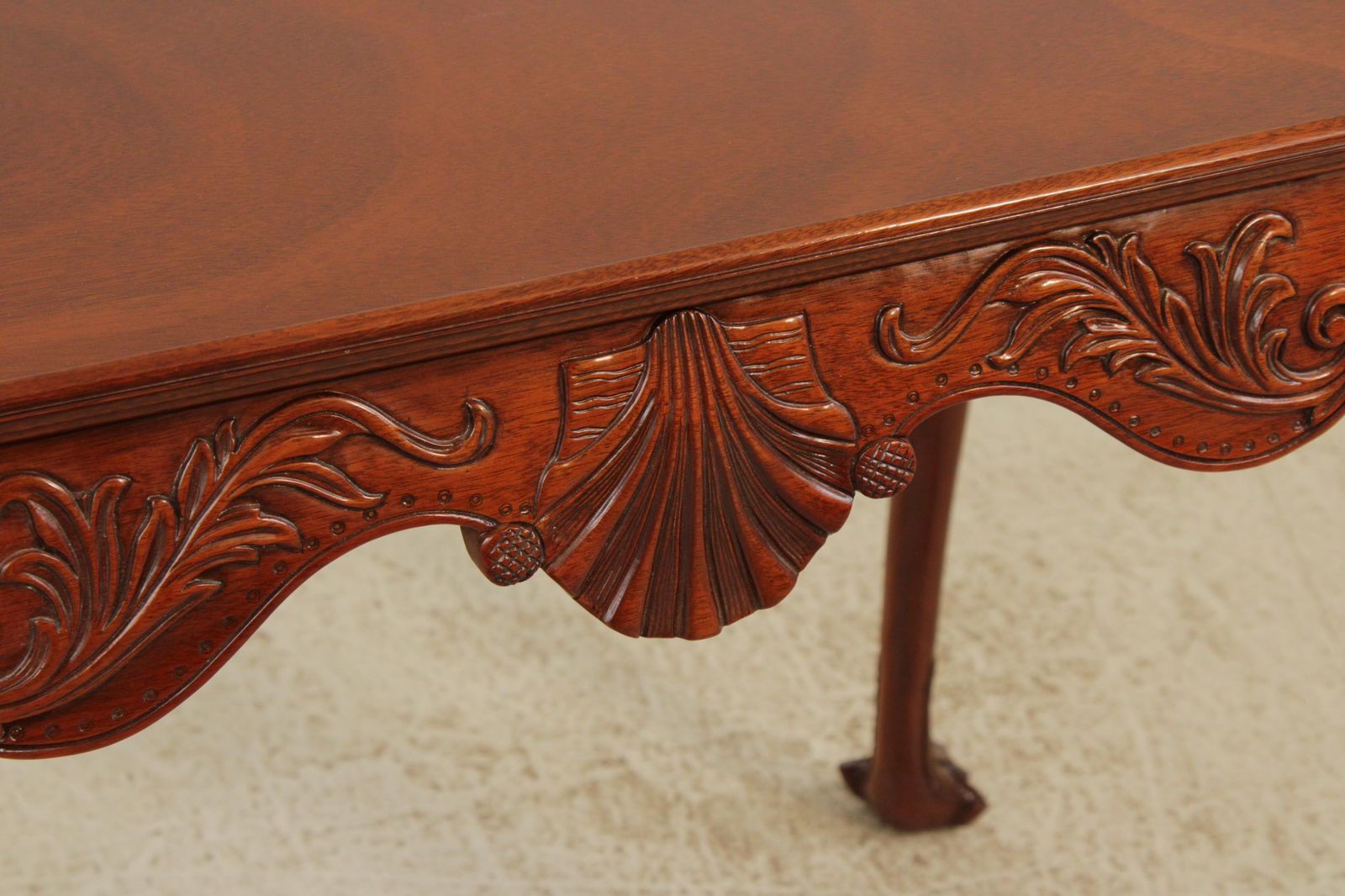 Kindel Irish Georgian Carved Mahogany Tea Table - 8