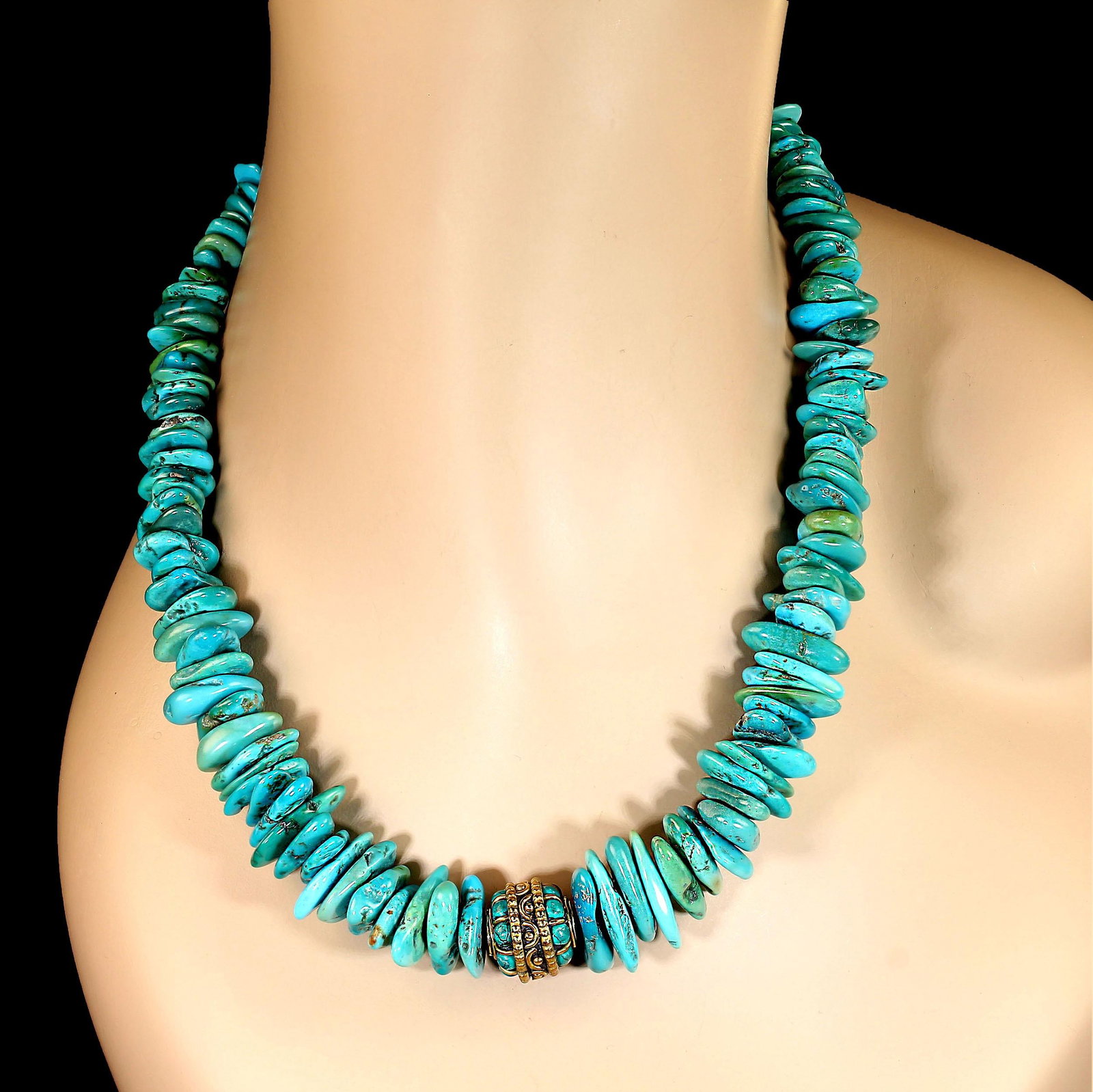 Ajd 19 Inch Sleeping Beauty Turquoise Gently Graduated Necklace - 5