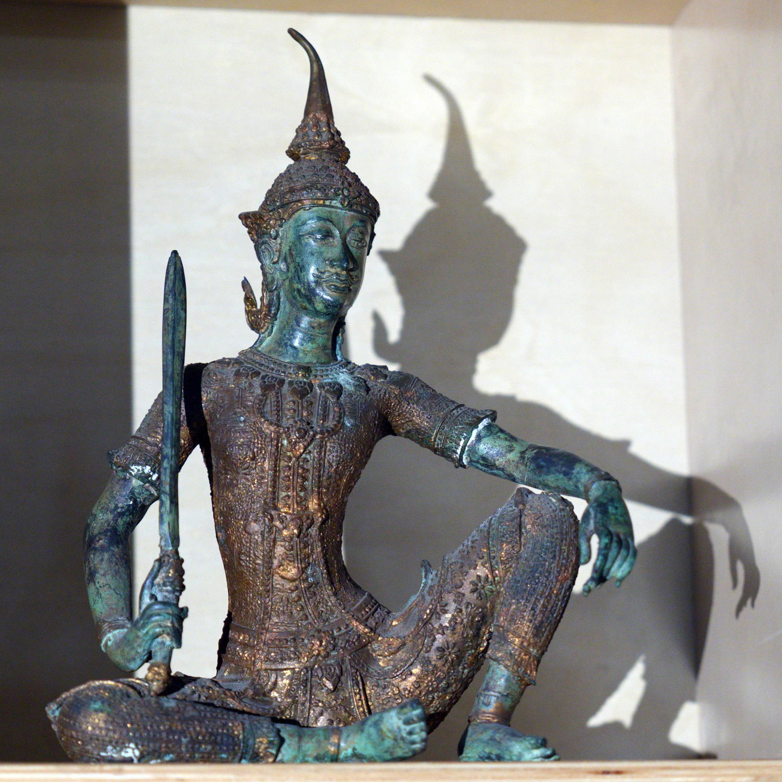 Thai Bronze Warrior Figure, C. 1900 - 5