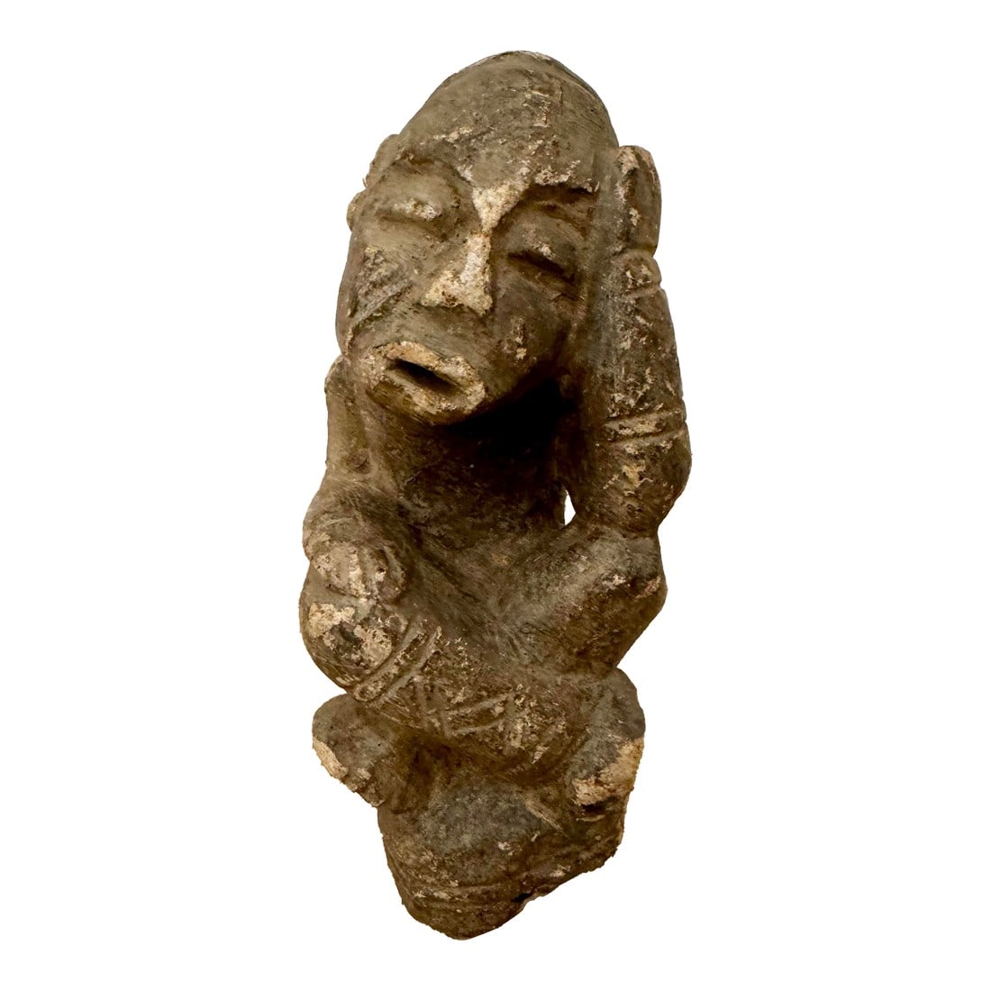 Antique 15th-17th Century Sapi Nomoli Stone Figure - West African Tribal Art: The Story Acquired from the estate of a well-traveled collector, this authentic Nomoli stone figure is a rare piece of West African antiquity, traditionally attributed to the Sapi or Sherbro peoples