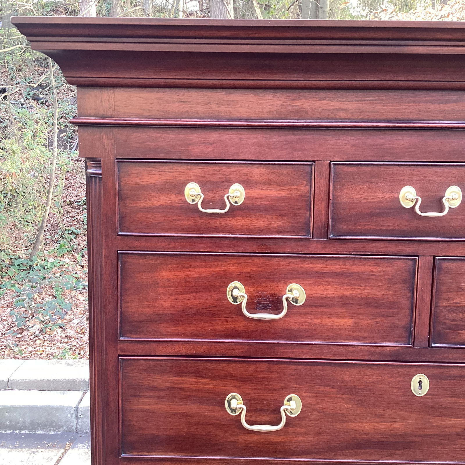 1980s Henkel Harris Genuine Mahogany Tall Chest of Drawers, Chippendale Style – Finish 29 - 10