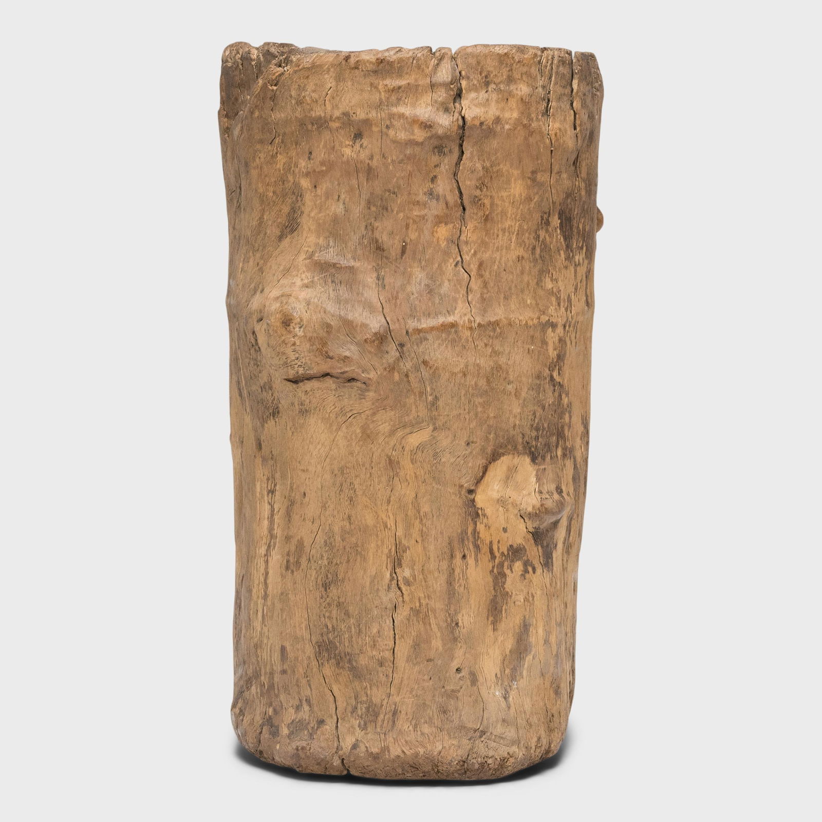 Chinese Gnarled Trunk Mortar, C. 1900 - 5