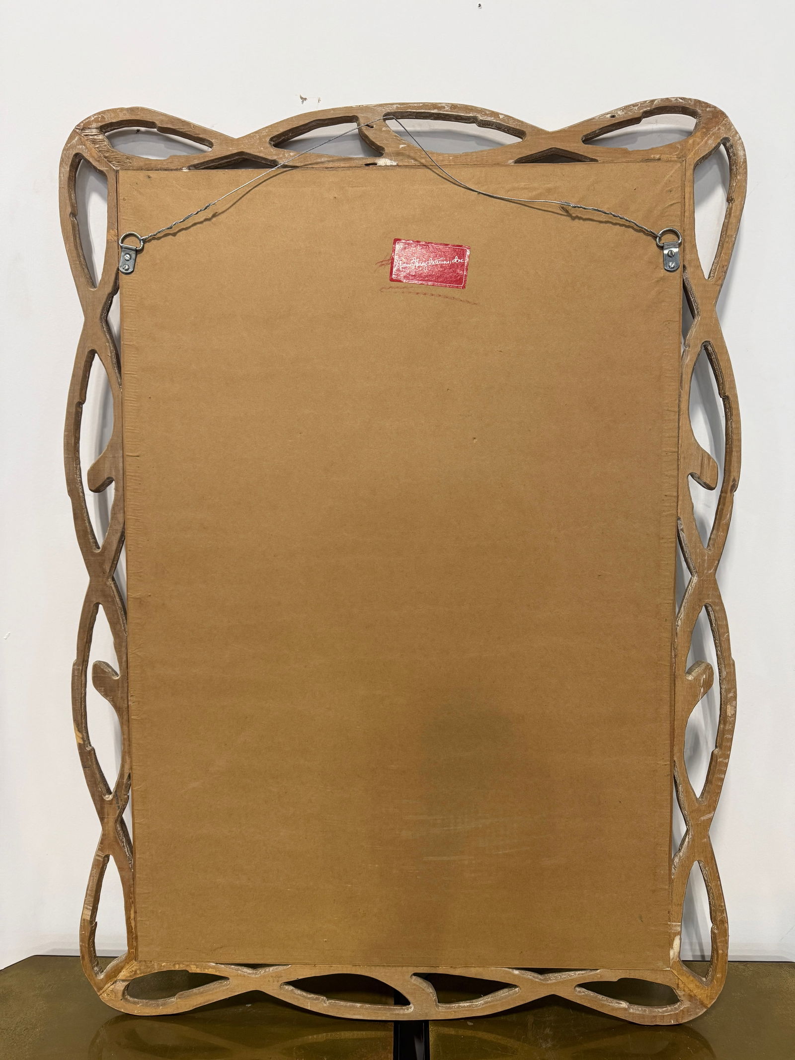 Italian Faux Bois Wall Mirror With Carved Wood Frame, Rustic Style - 7