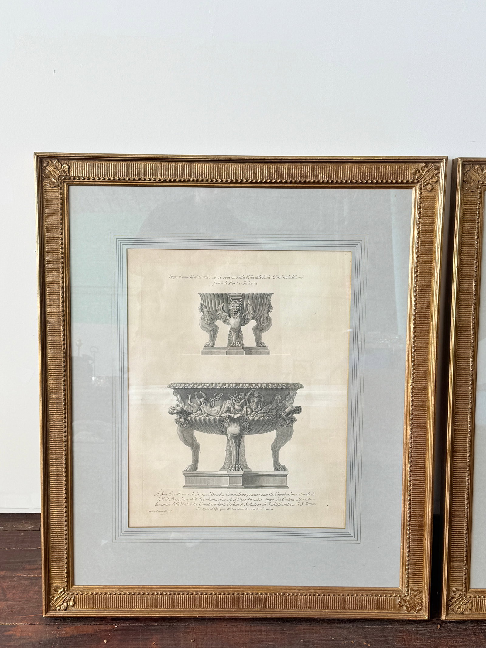 Antique Giovanni Battista Piranesi Italian Pair of Roman Antiquities Engravings - 5