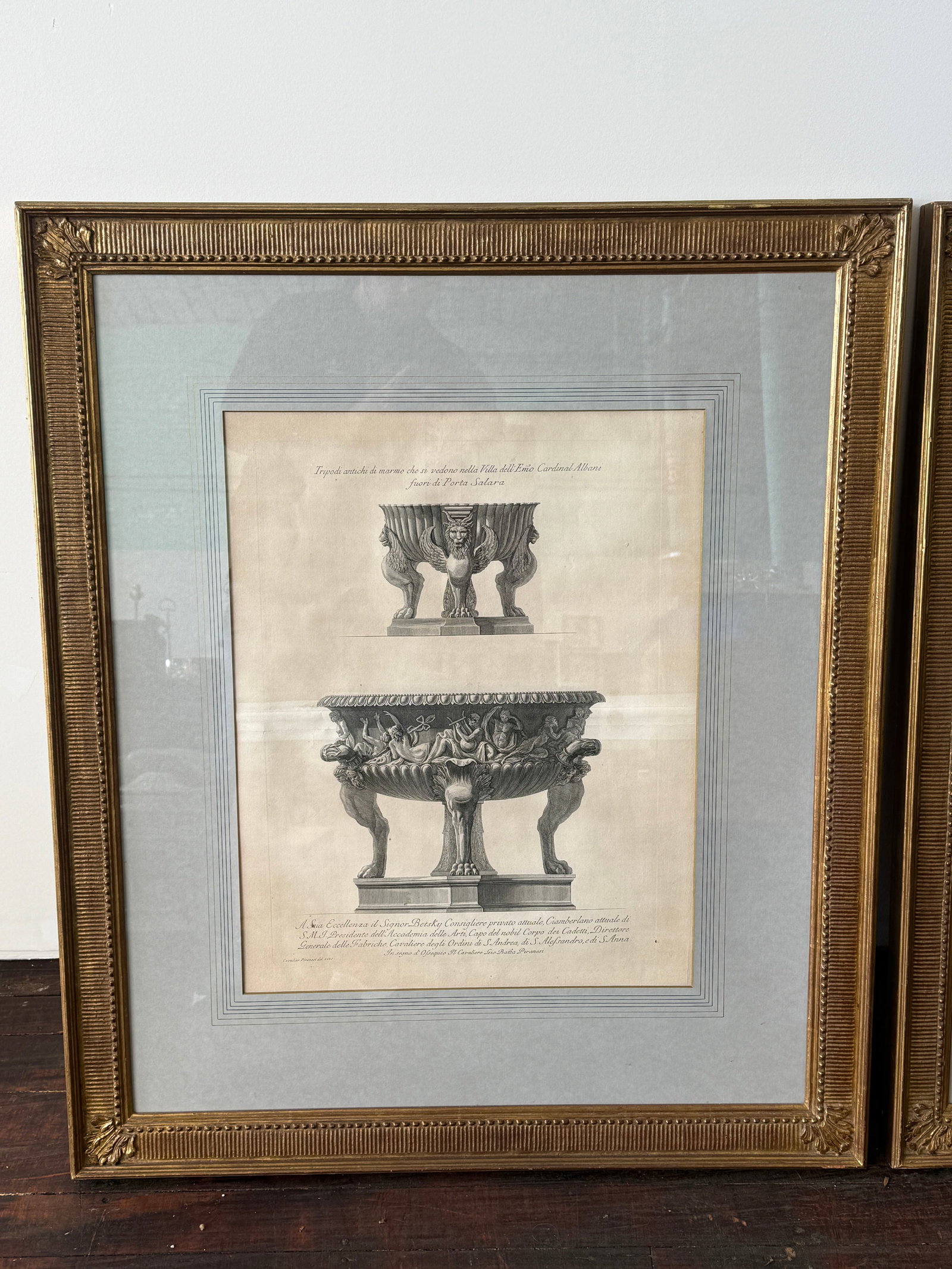 Antique Giovanni Battista Piranesi Italian Pair of Roman Antiquities Engravings - 6
