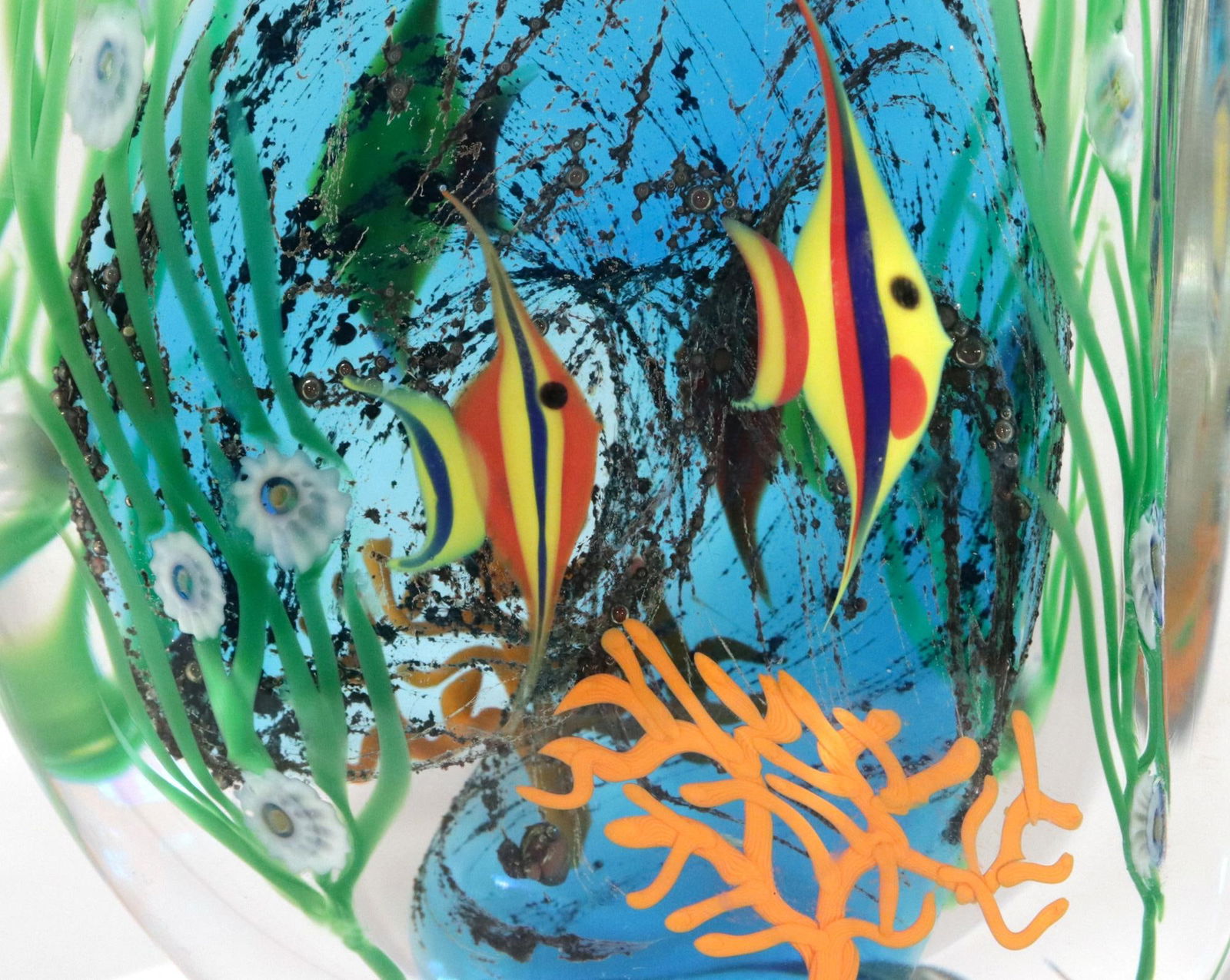 Art Glass Zellique Studios Coral Reef Blown and Molded Aquarium Bookends - 10