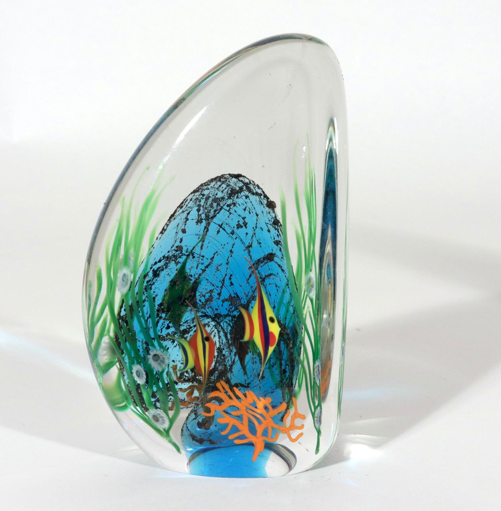 Art Glass Zellique Studios Coral Reef Blown and Molded Aquarium Bookends - 4