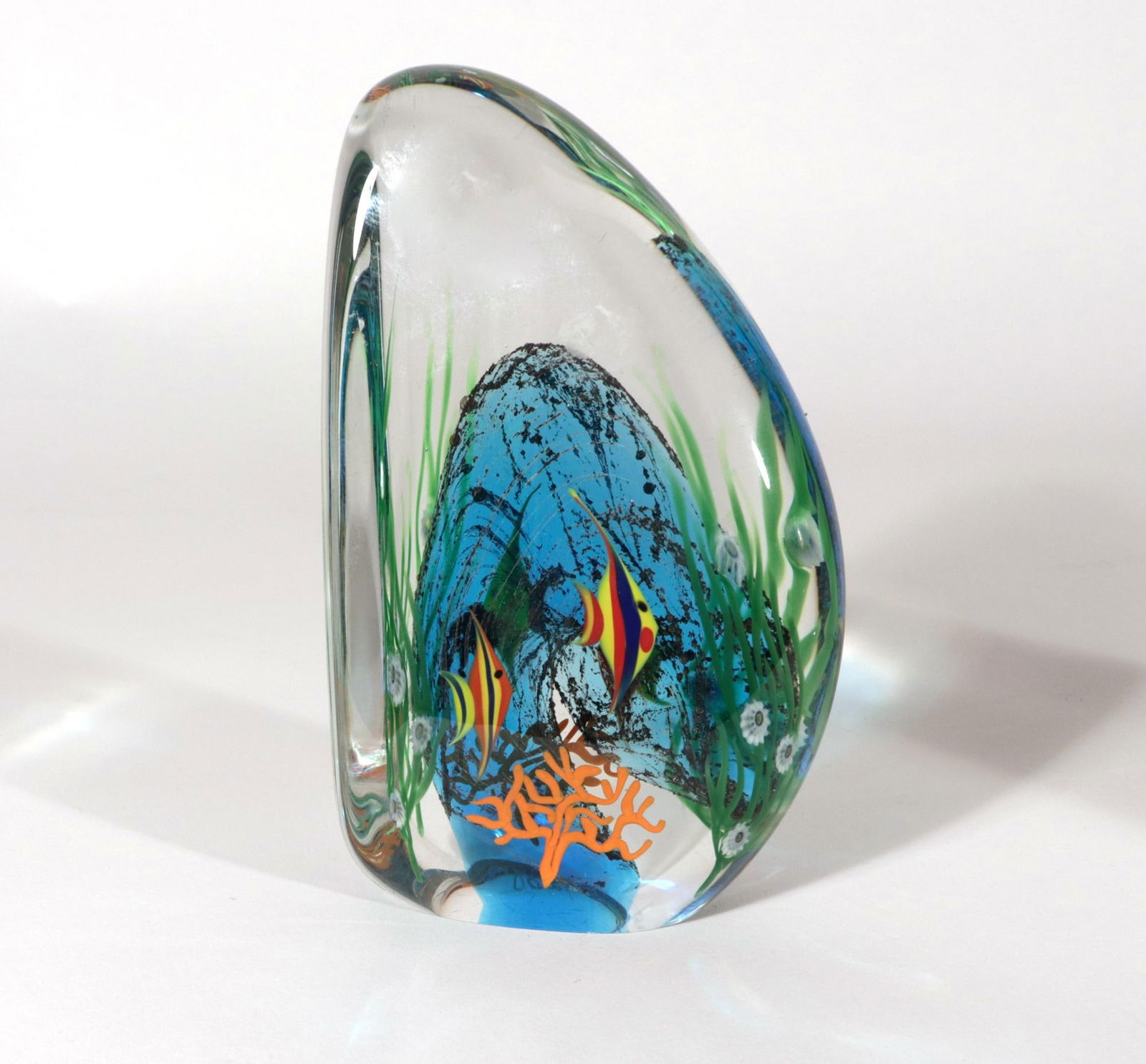 Art Glass Zellique Studios Coral Reef Blown and Molded Aquarium Bookends - 8