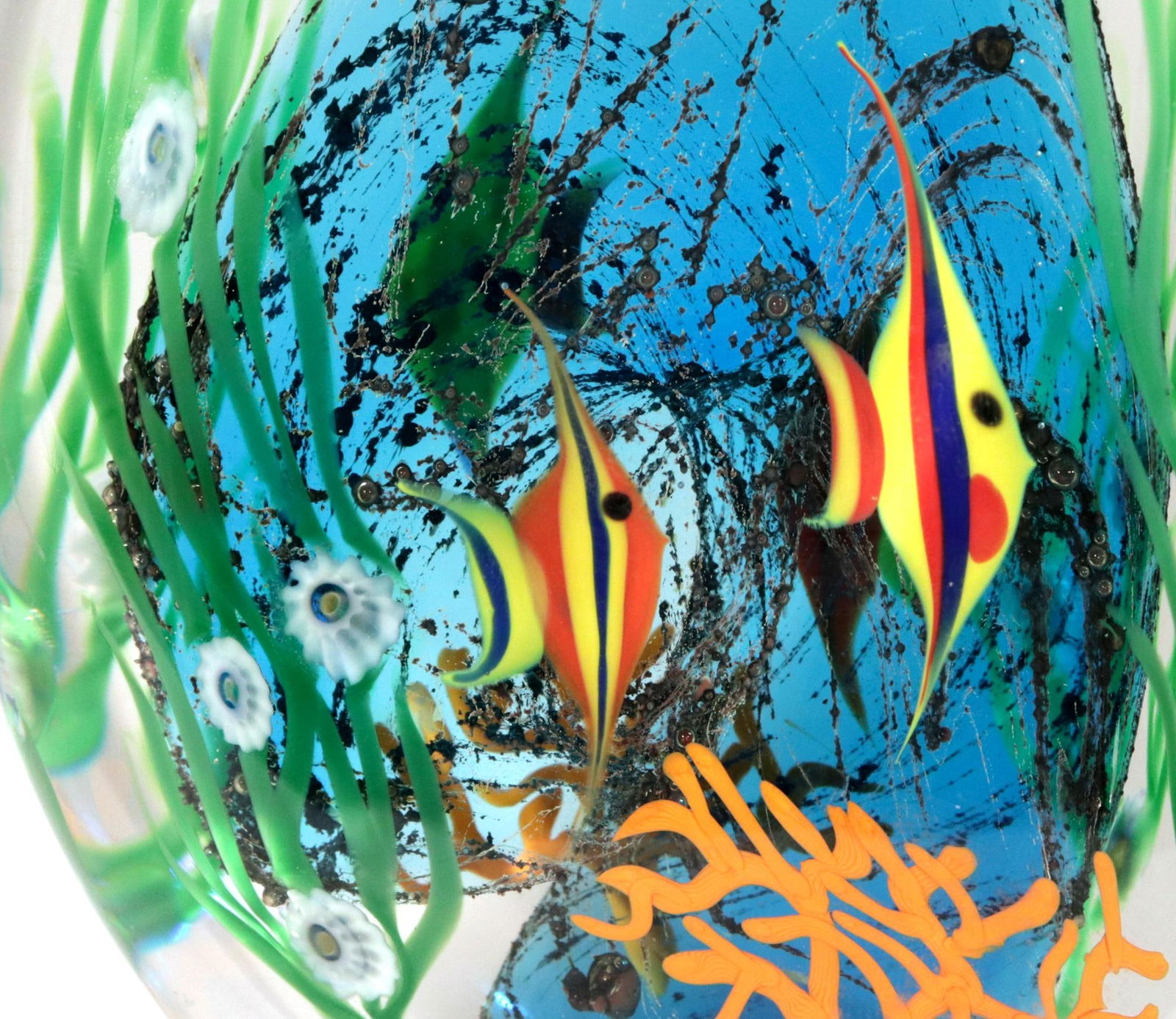 Art Glass Zellique Studios Coral Reef Blown and Molded Aquarium Bookends - 9