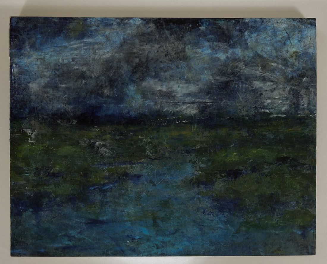 Early 21st Century Plein Air Impressionist Moody Wetlands Landscape Painting - 7