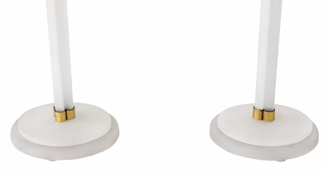 Pair of Sandblasted Lucite Torchieres by Karl Springer From 70's - 3