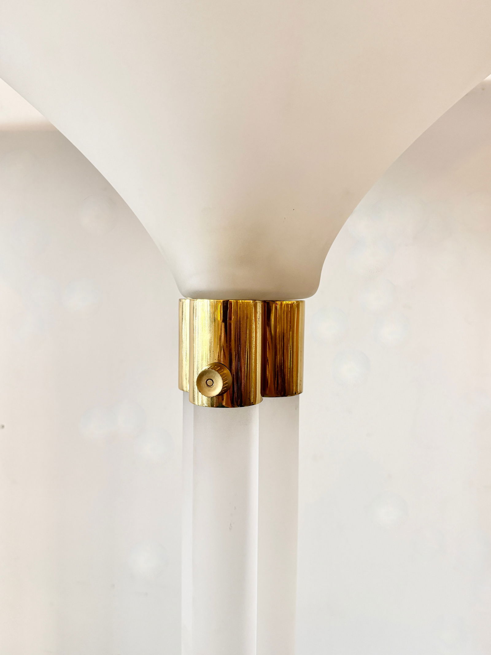 Pair of Sandblasted Lucite Torchieres by Karl Springer From 70's - 9