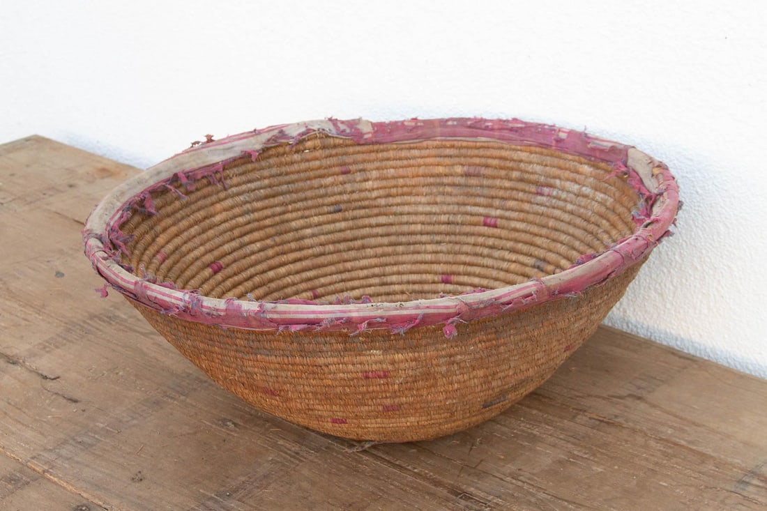 24"Dm Antique Harvest Coiled Basket - 6