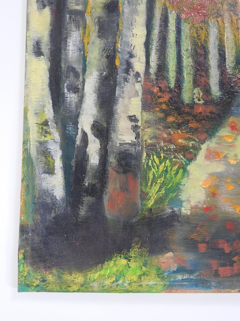 Mid 20th Century Autumn Forest Lane Painting - 3