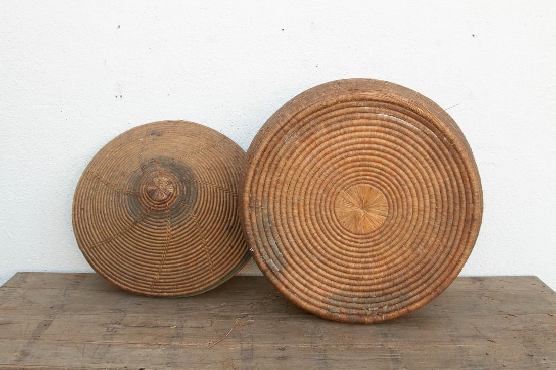 30"Dm Large Antique Nomadic Storage Basket - 10