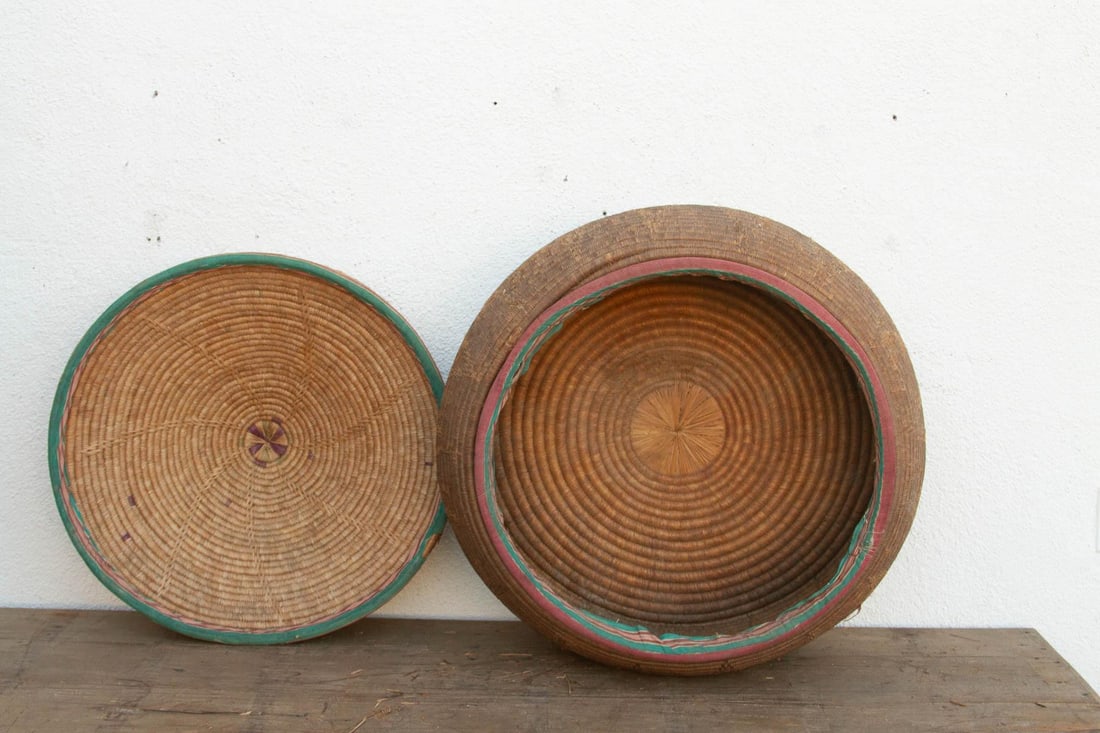 30"Dm Large Antique Nomadic Storage Basket - 3